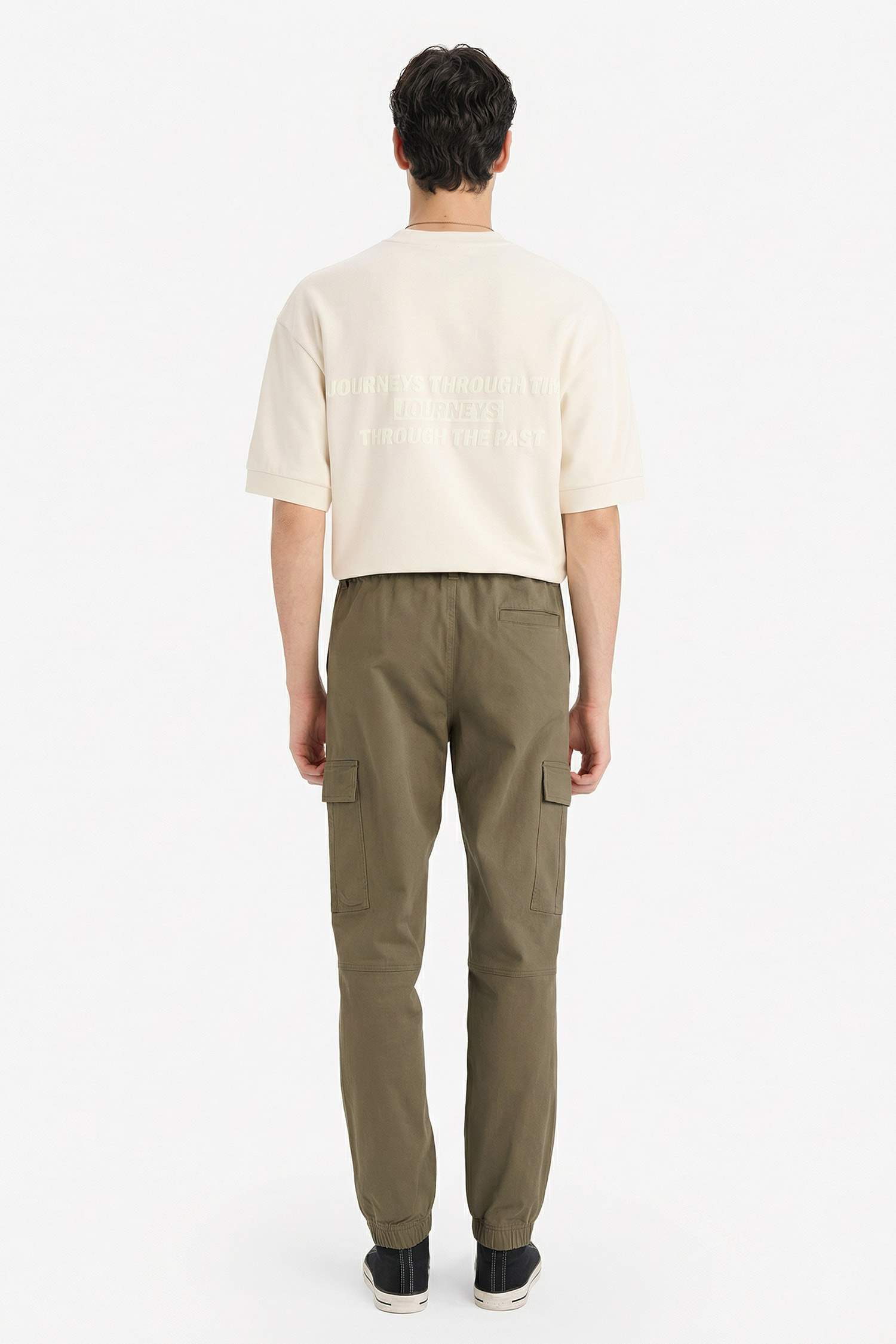 Regular джоггер карго қалталы габардин шалбар