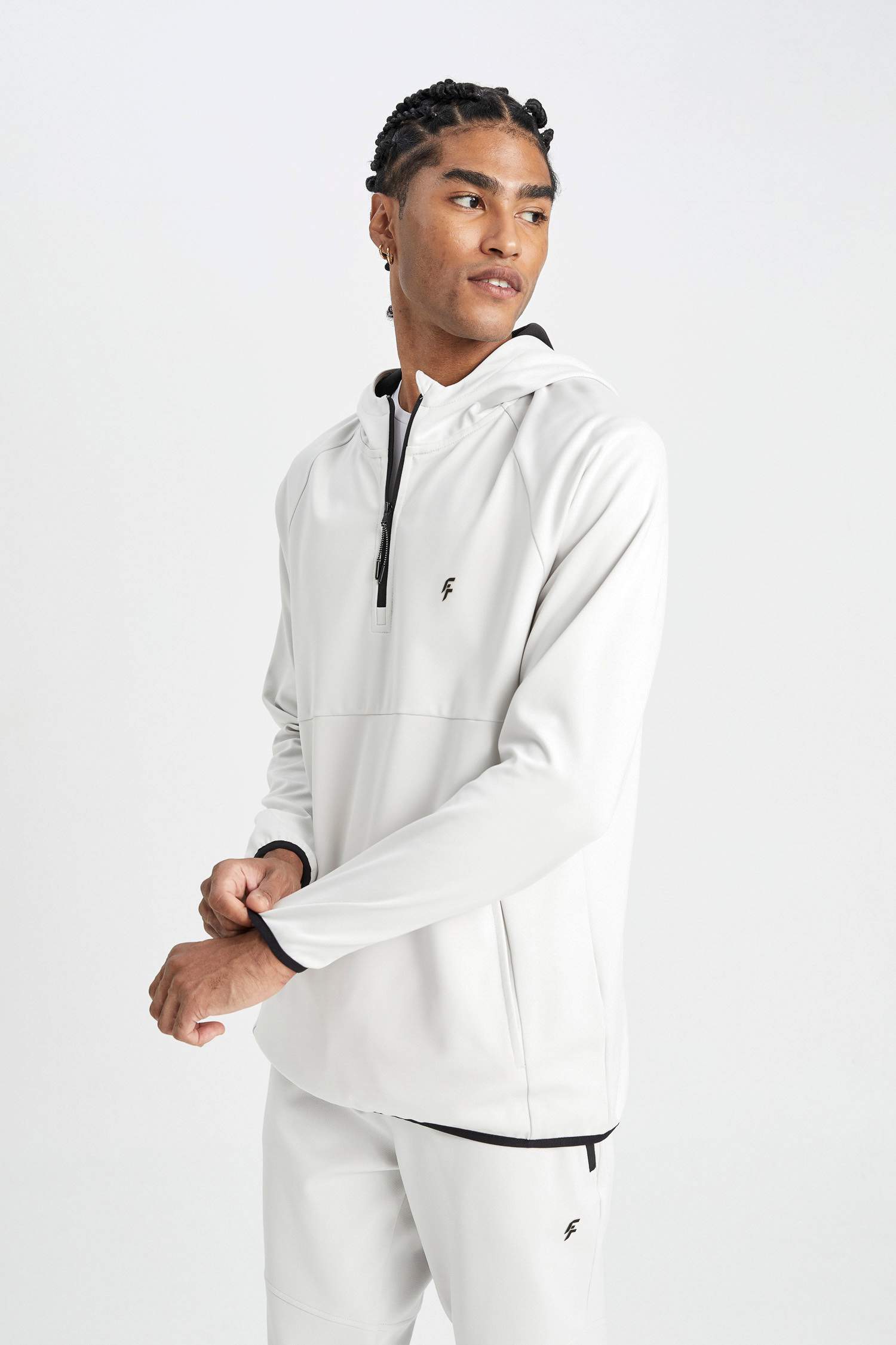 DeFactoFit Standart Fit Kapüşonlu Fermuarlı Pike Sporcu Sweatshirt