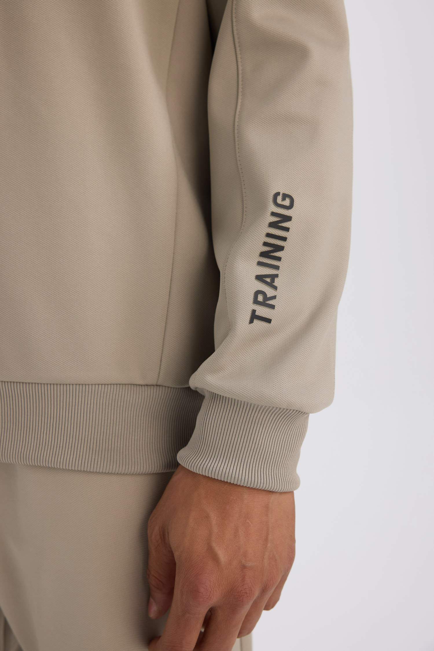 DeFactoFit Standard Fit Printed Pique Sweatshirt