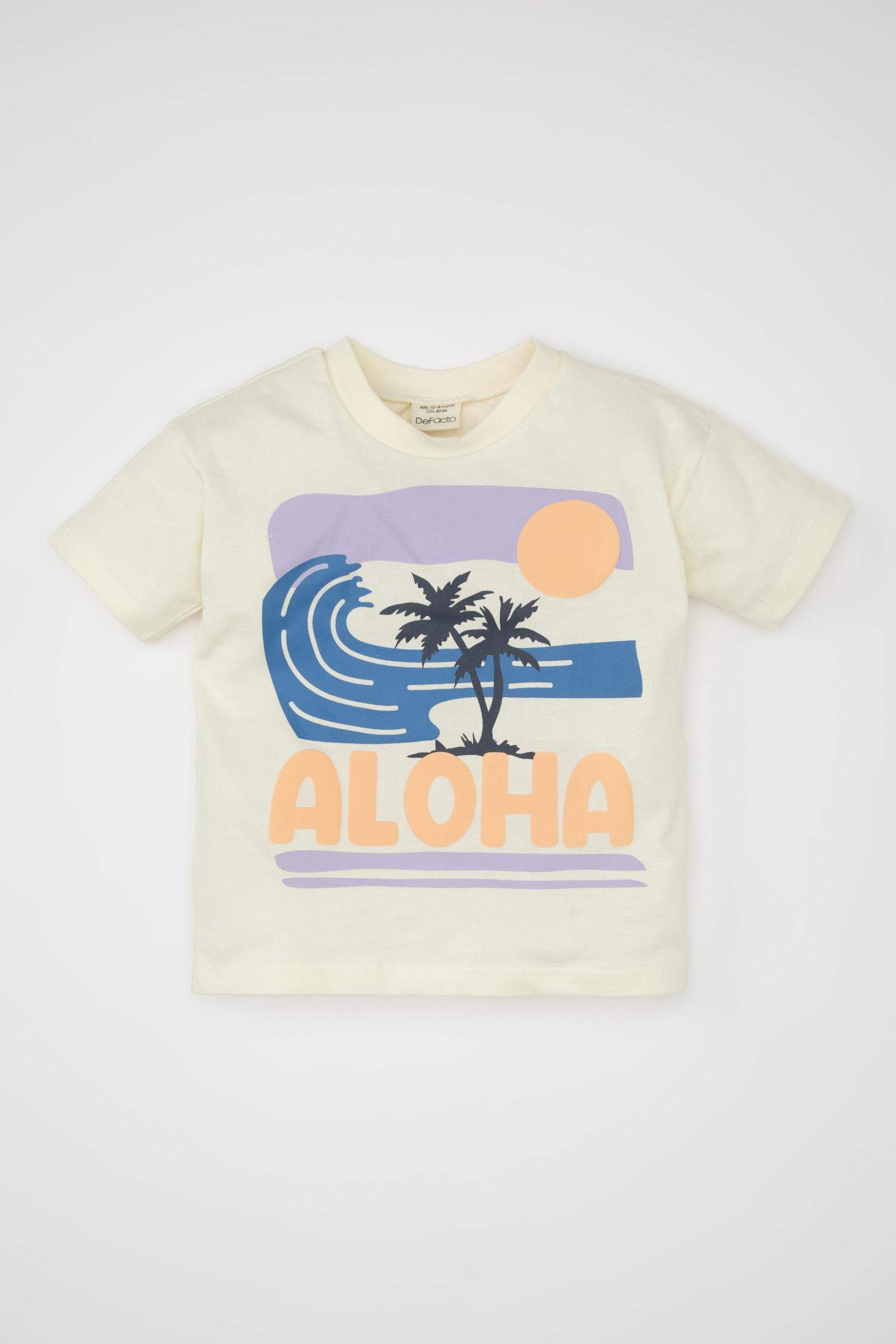 Baby Boy Regular Fit Palm Tree Patterned T-Shirt