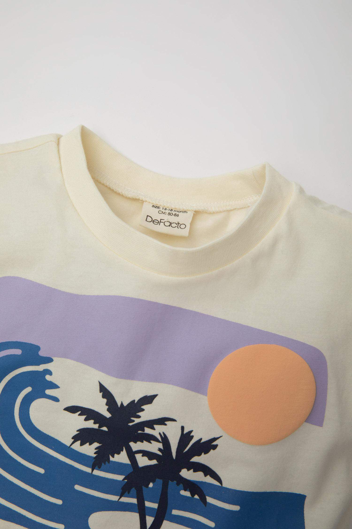 Baby Boy Regular Fit Palm Tree Patterned T-Shirt