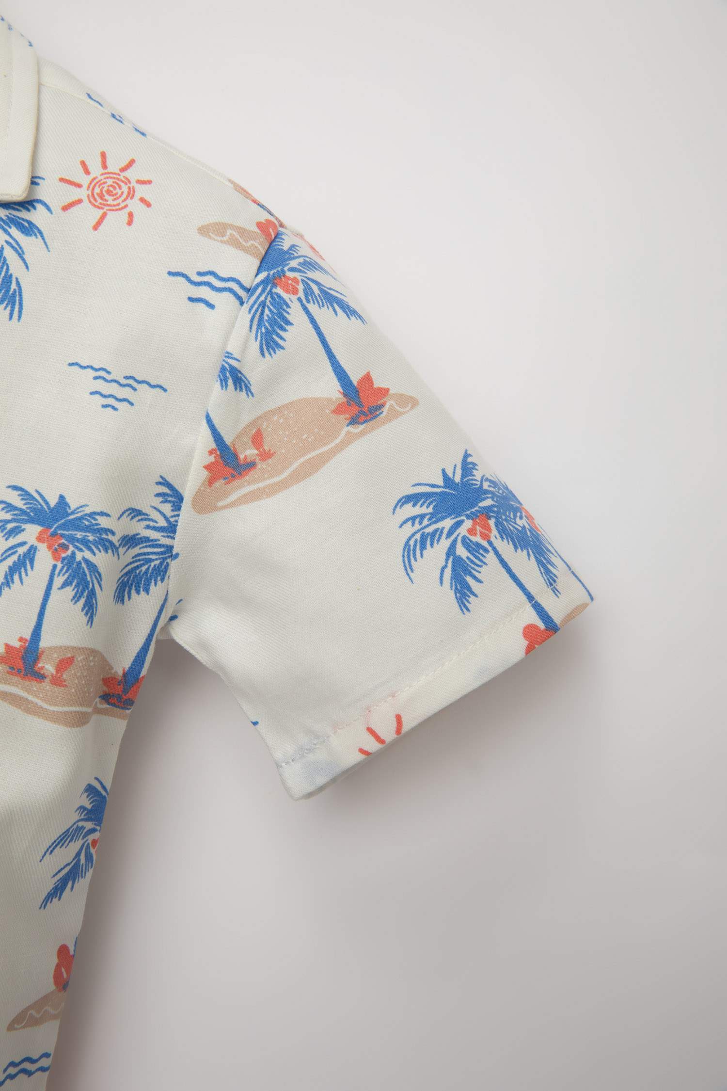 Baby Boy Open Collar Twill Short Sleeve Shirt