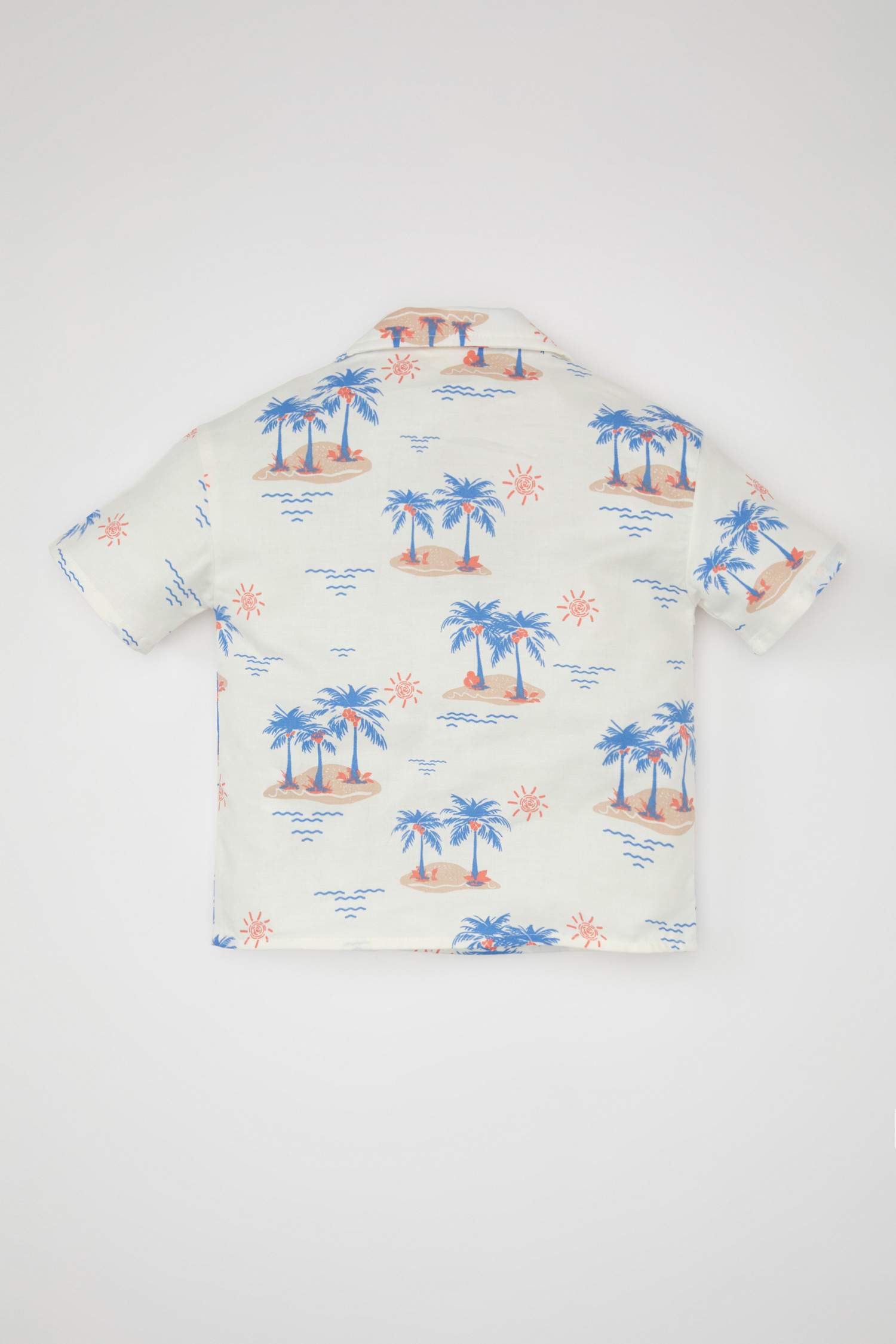 Baby Boy Open Collar Twill Short Sleeve Shirt