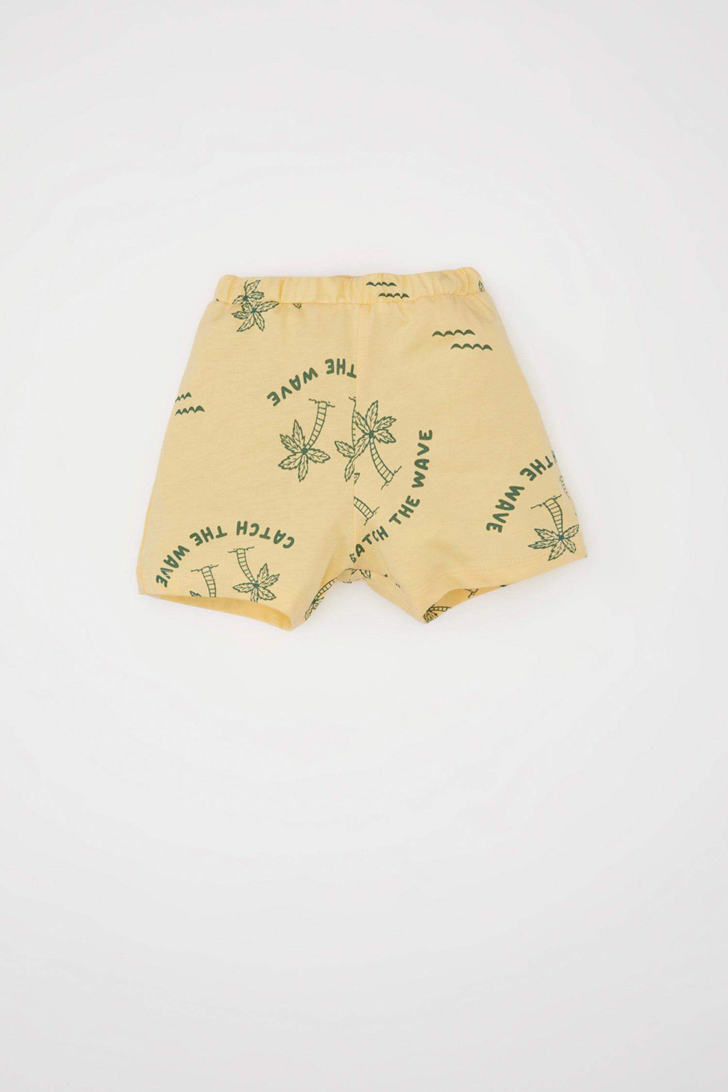 Erkek Bebek 2'li Takım Palmiye Desenli Kolsuz Tişört Şort