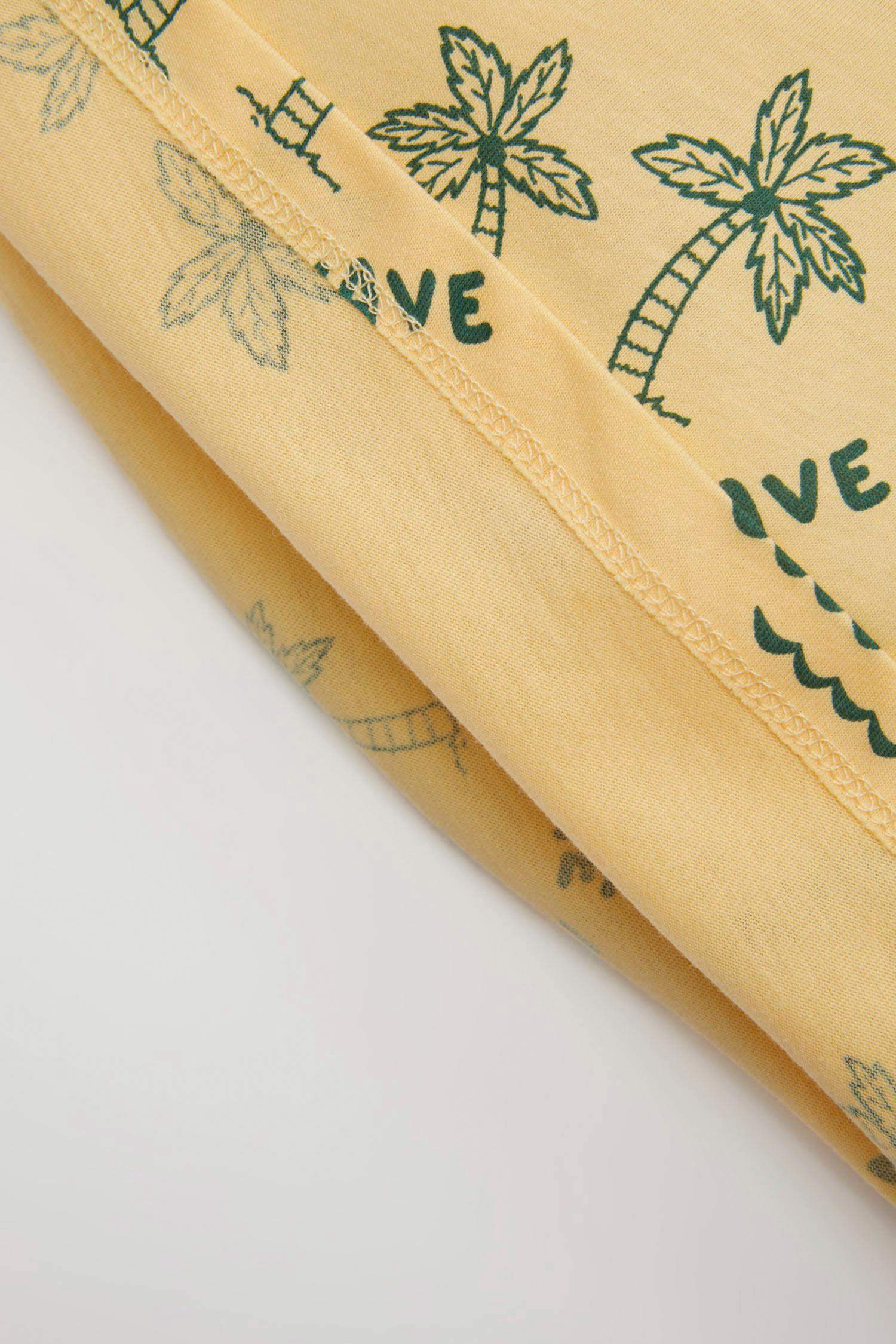 Erkek Bebek 2'li Takım Palmiye Desenli Kolsuz Tişört Şort