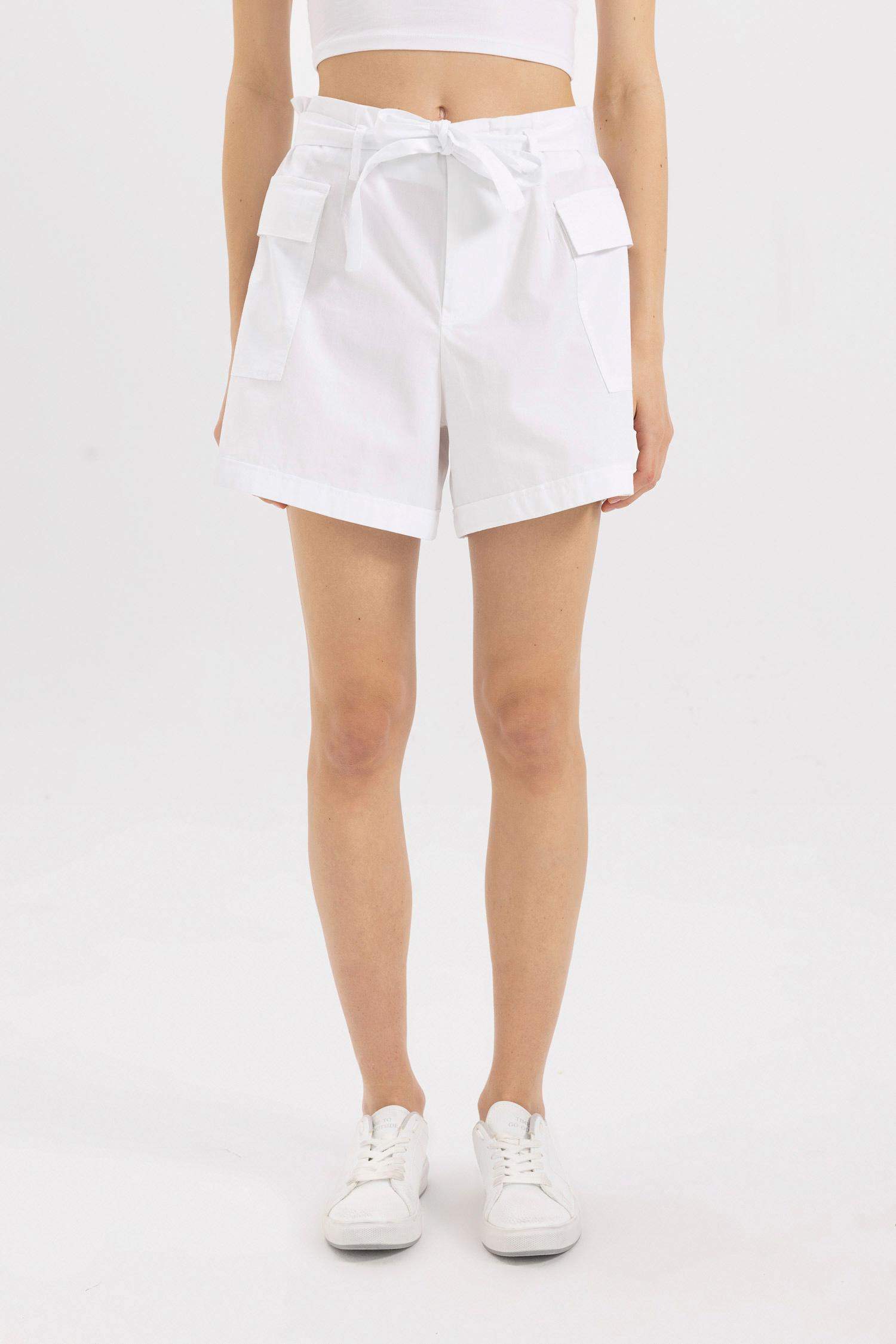 شورت بيبرباج كارجو بجيب وخصر عالي