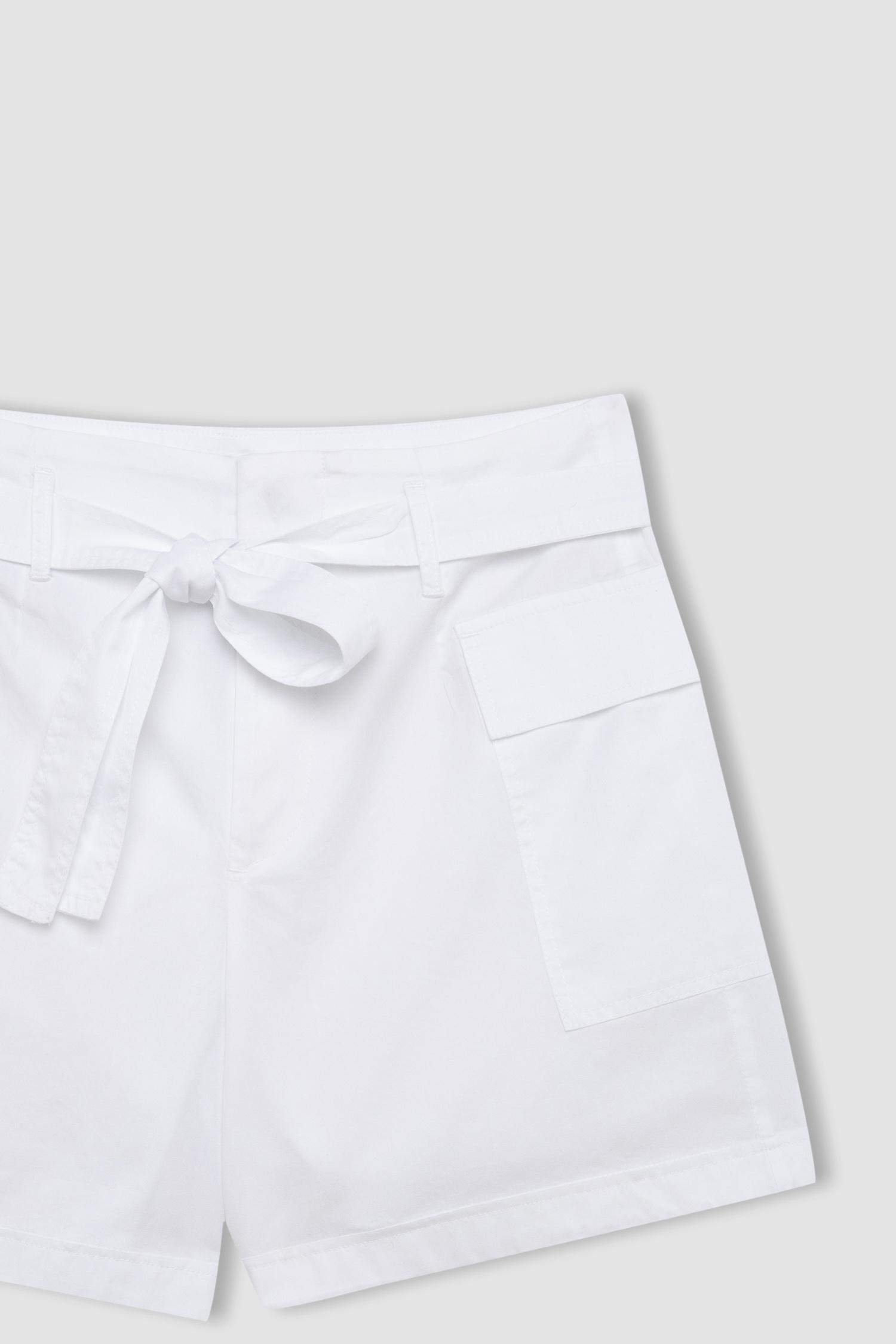 شورت بيبرباج كارجو بجيب وخصر عالي