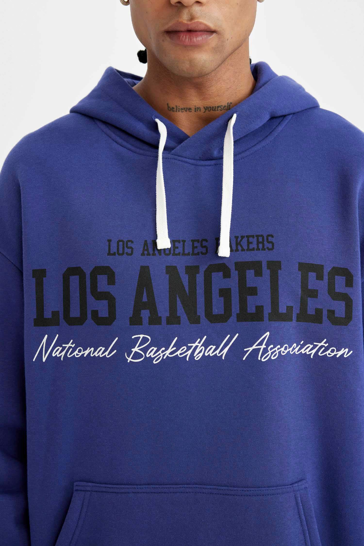 NBA Los Angeles Lakers Лицензиялық ыңғайлы пішім бас киімді Свитер