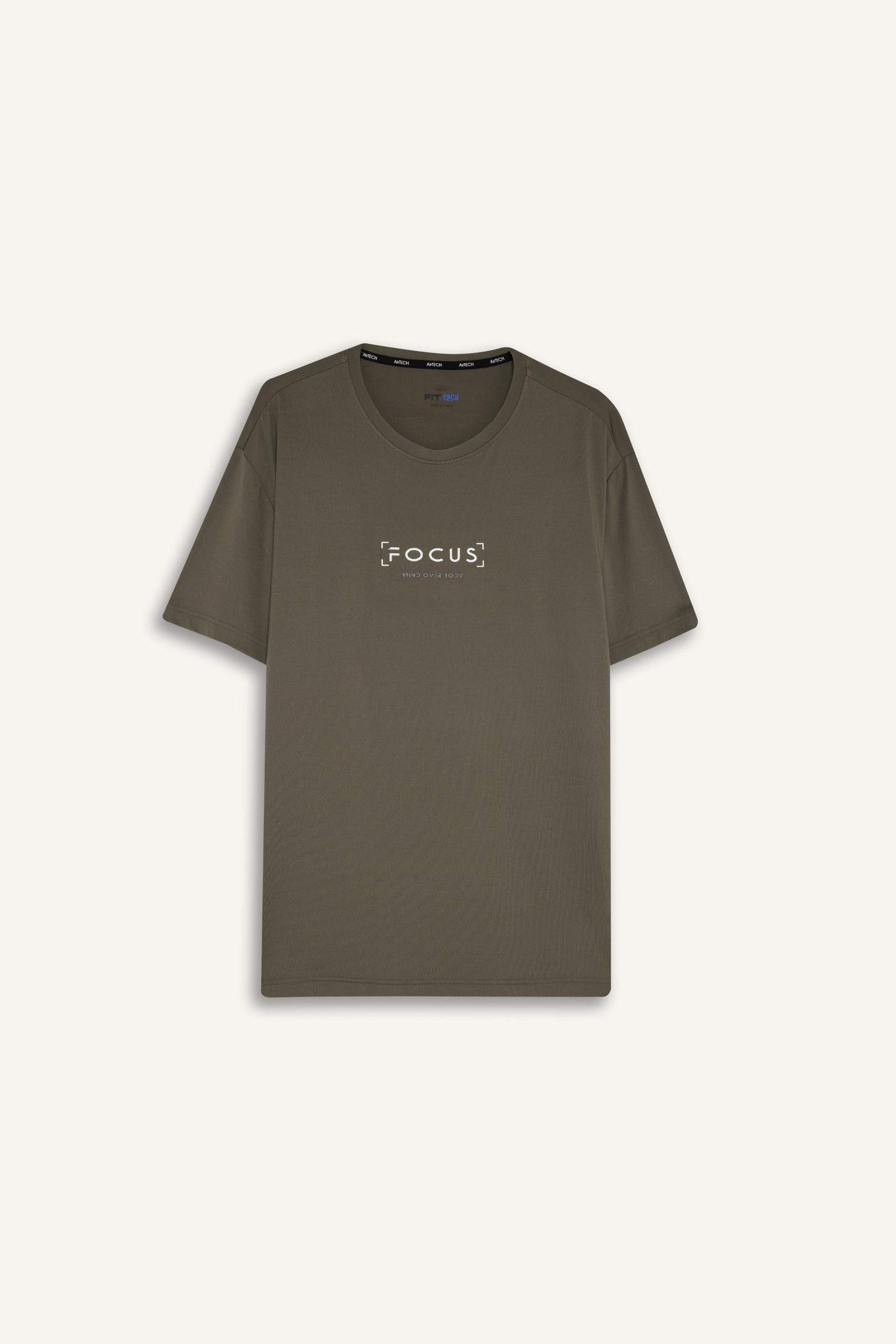 Standart Fit Yumuşak Tuşe Bisiklet Yaka Baskılı Kısa Kollu Tişört