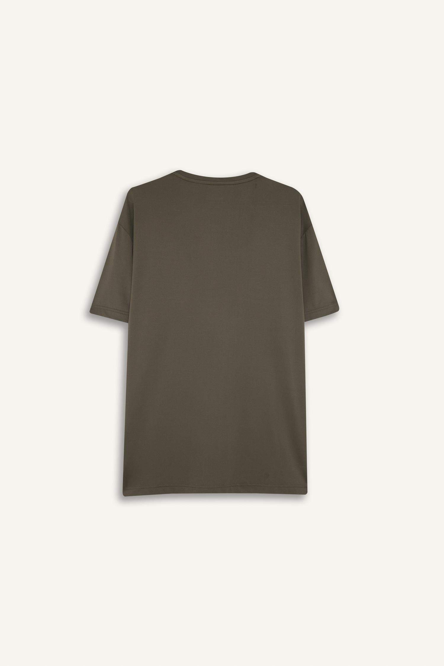 Standart Fit Yumuşak Tuşe Bisiklet Yaka Baskılı Kısa Kollu Tişört