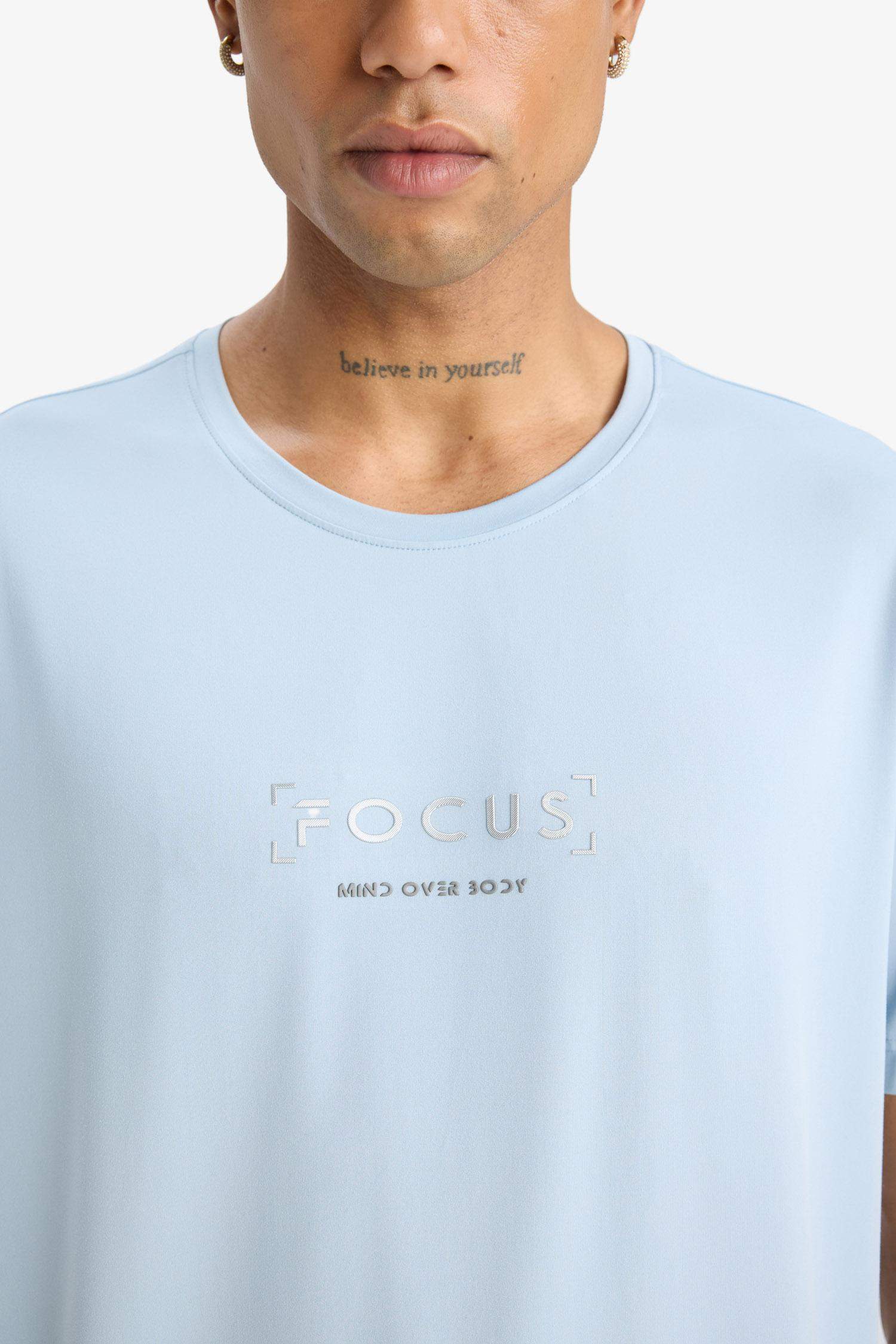 DeFactoFit Standart Fit Bisiklet Yaka Baskılı Esnek Kumaş Sporcu Kısa Kollu Tişört