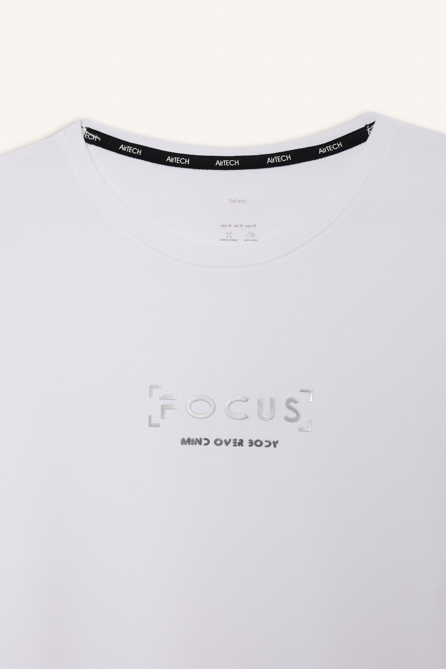 DeFacto Standart Fıt Bisiklet Yaka Baskılı Kısa Kollu Tişört görsel 8