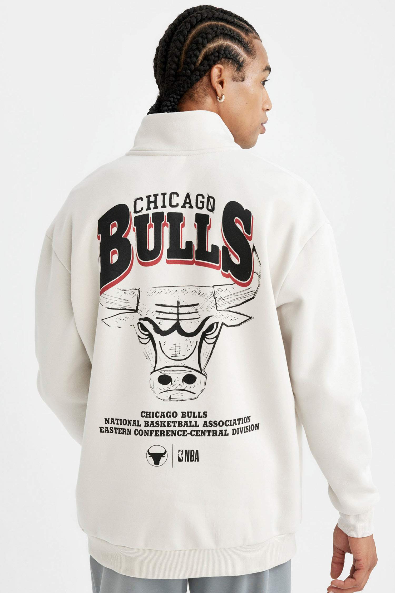 NBA Chicago Bulls үлкен пішім биік жаға Свитер
