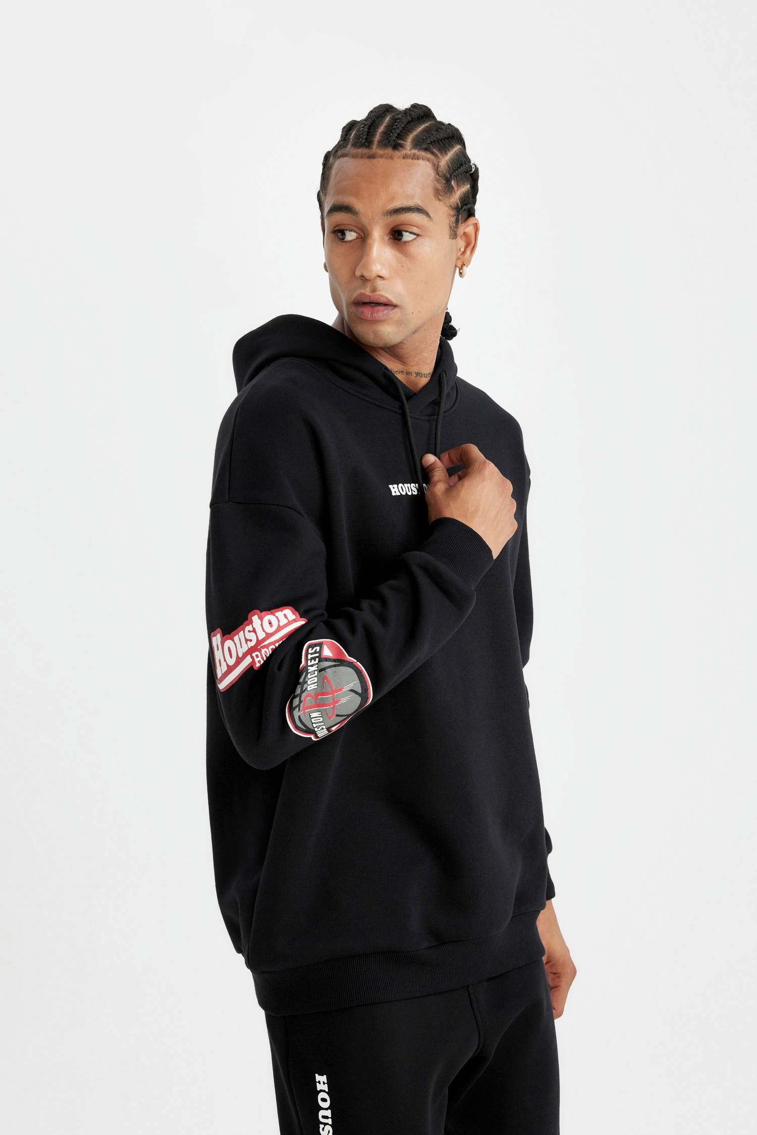 سويت شيرت قصة مريحة بكابيشون من هيوستن روكتس