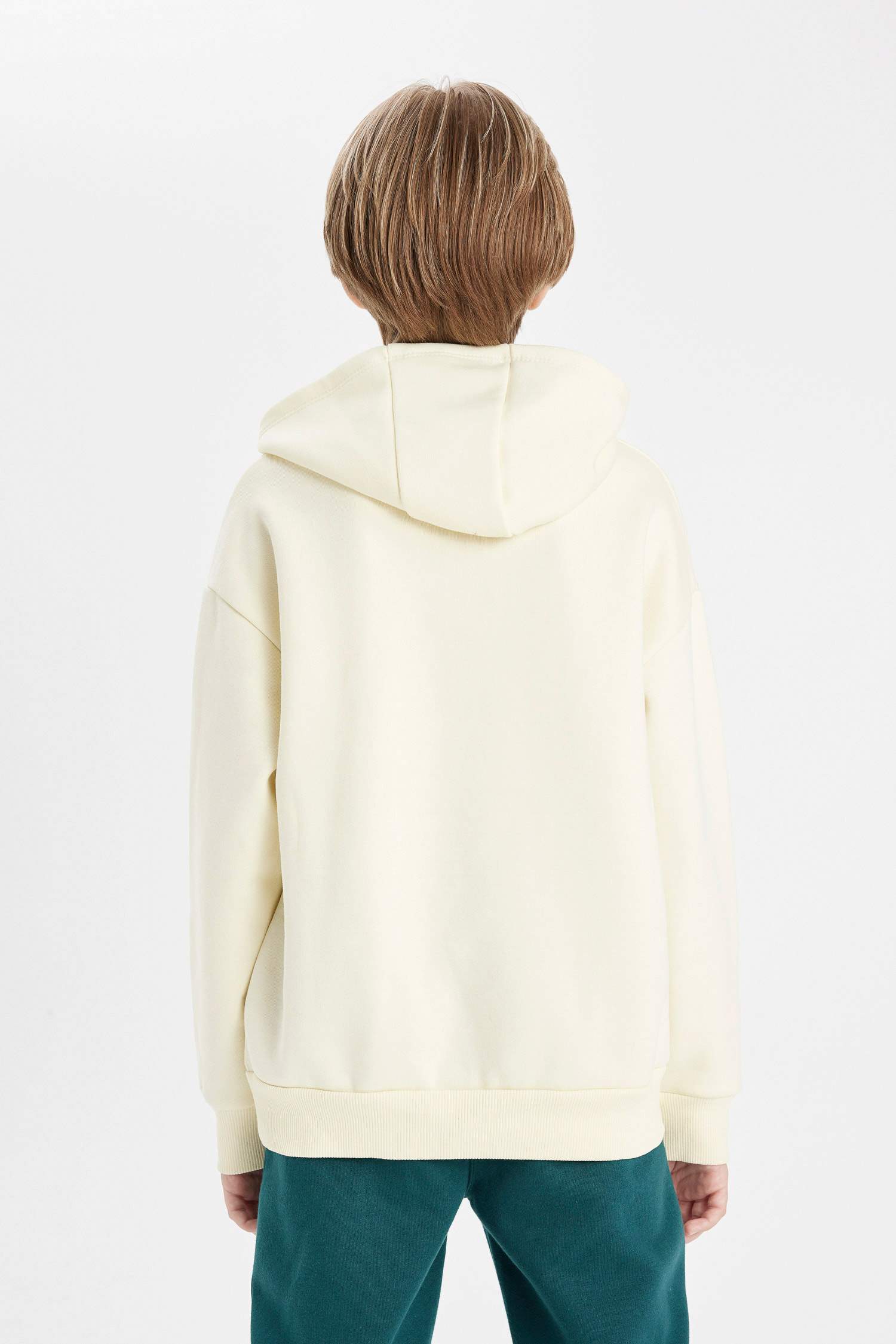 Свитшот оверсайз с принтом с капюшоном для мальчиков, Школьная коллекция