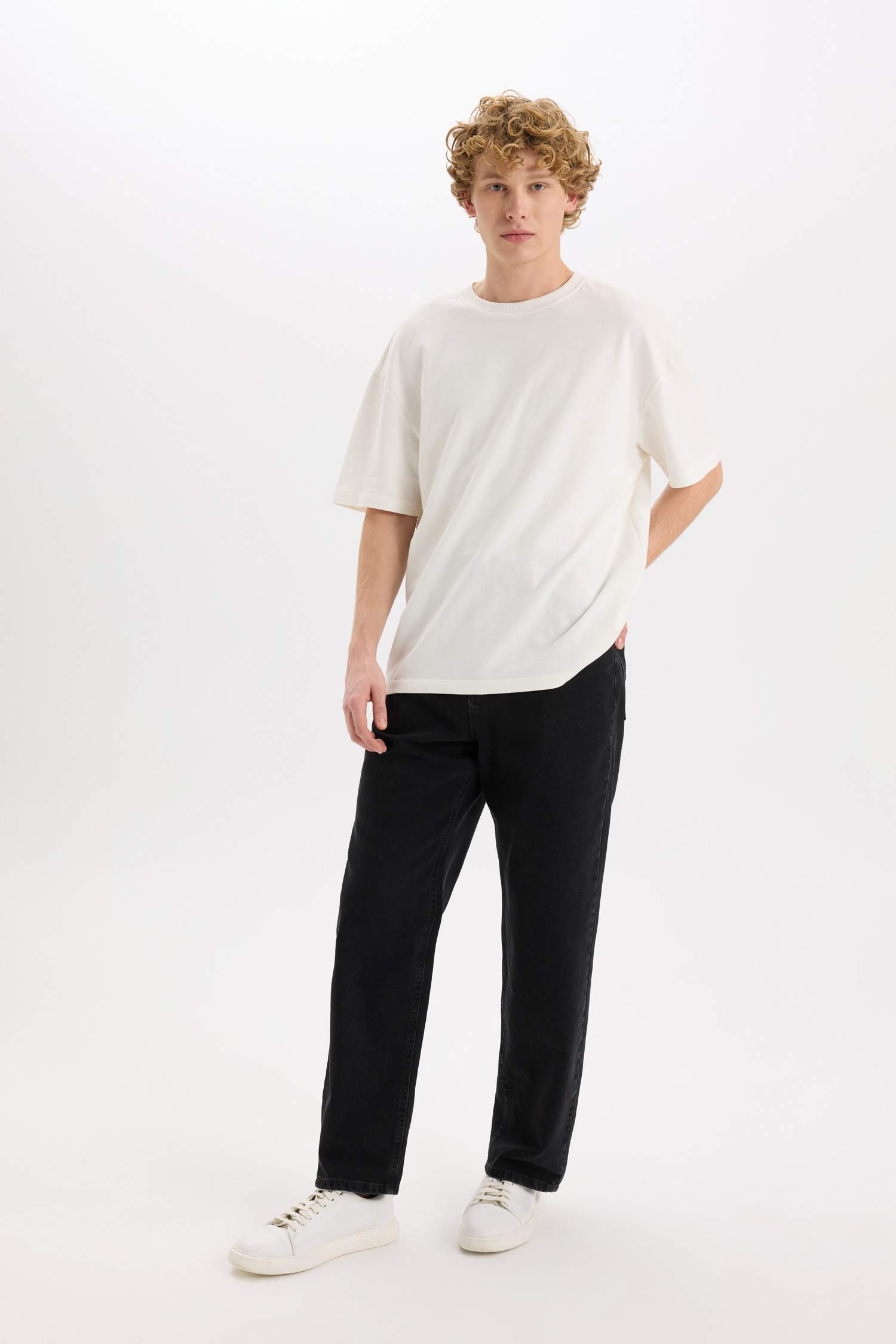 багги деним кең етек Шалбар