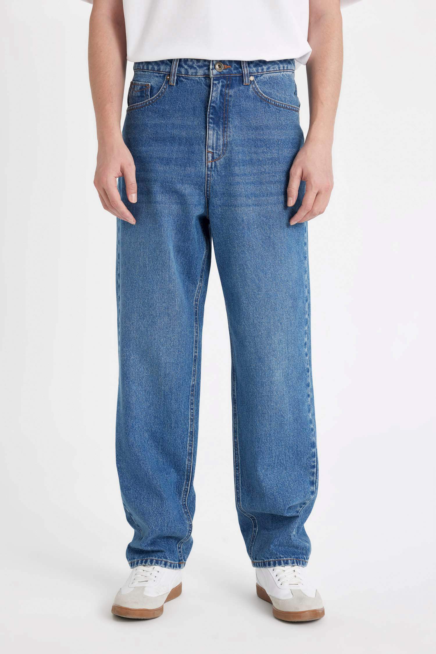 Baggy Fit Normal Waist Denim Pants