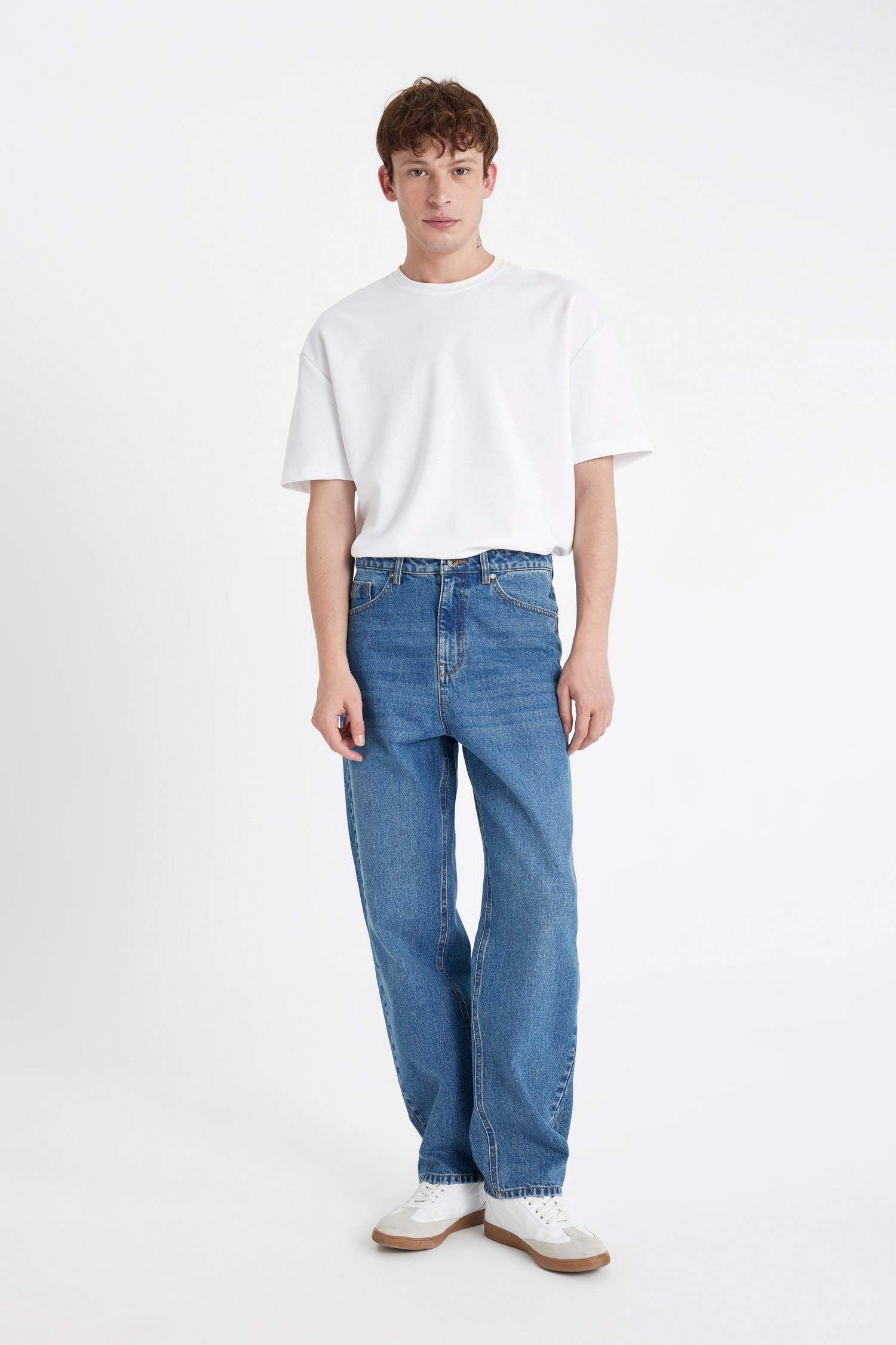 Baggy Fit Normal Waist Denim Pants