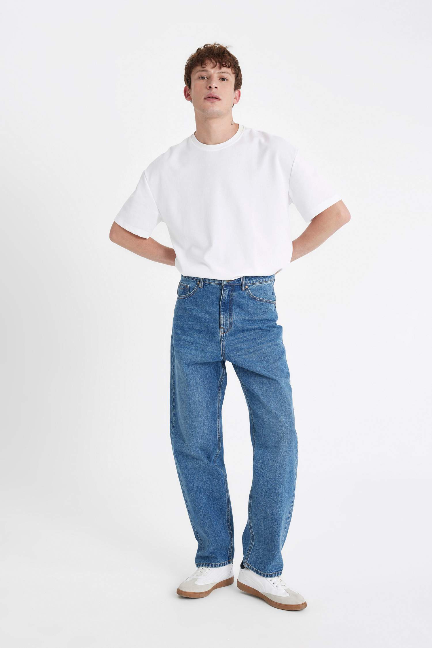 Baggy Fit Normal Waist Denim Pants