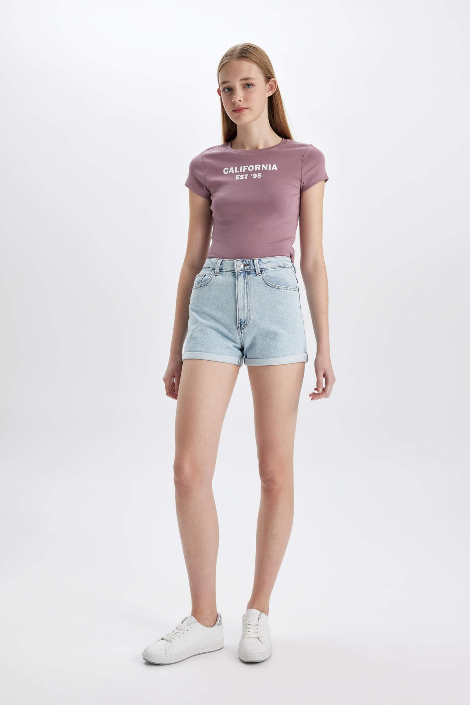 Slim Fit Crew Neck Ribana Short Sleeve T-Shirt