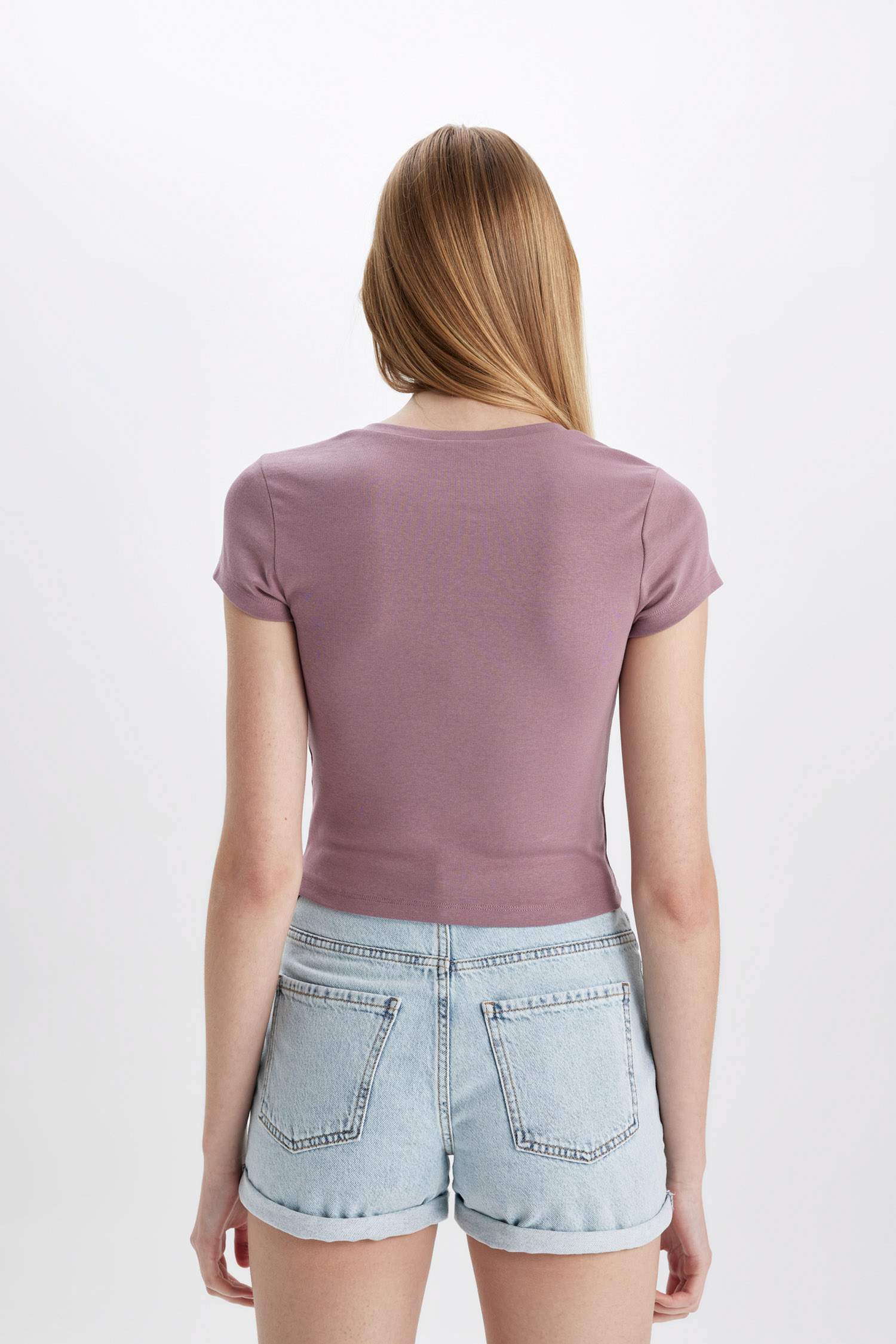 Slim Fit Crew Neck Ribana Short Sleeve T-Shirt