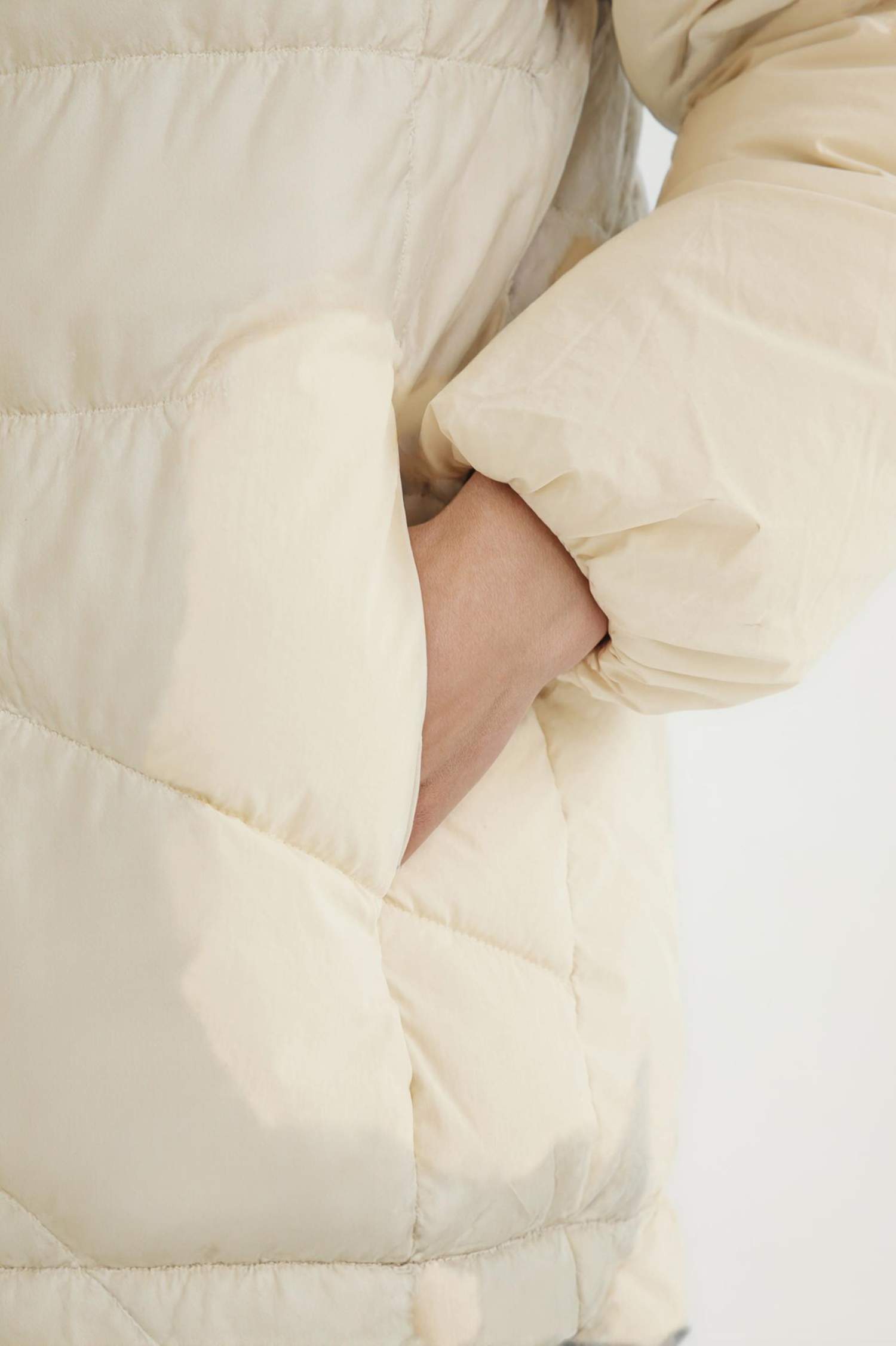 Su Geçirmez Kapüşonlu Şişme Mont Parka Fermuar Çıtçıtlı Cepli