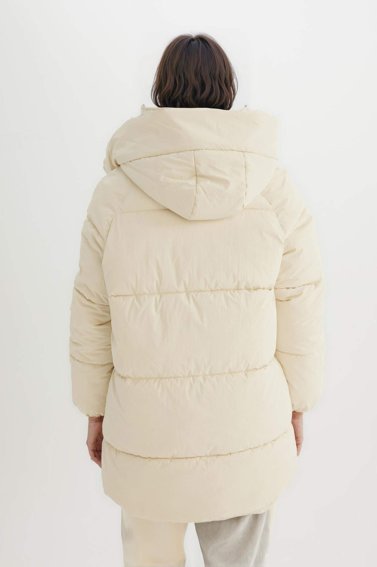 Su Geçirmez Kapüşonlu Şişme Mont Parka Fermuar Çıtçıtlı Cepli