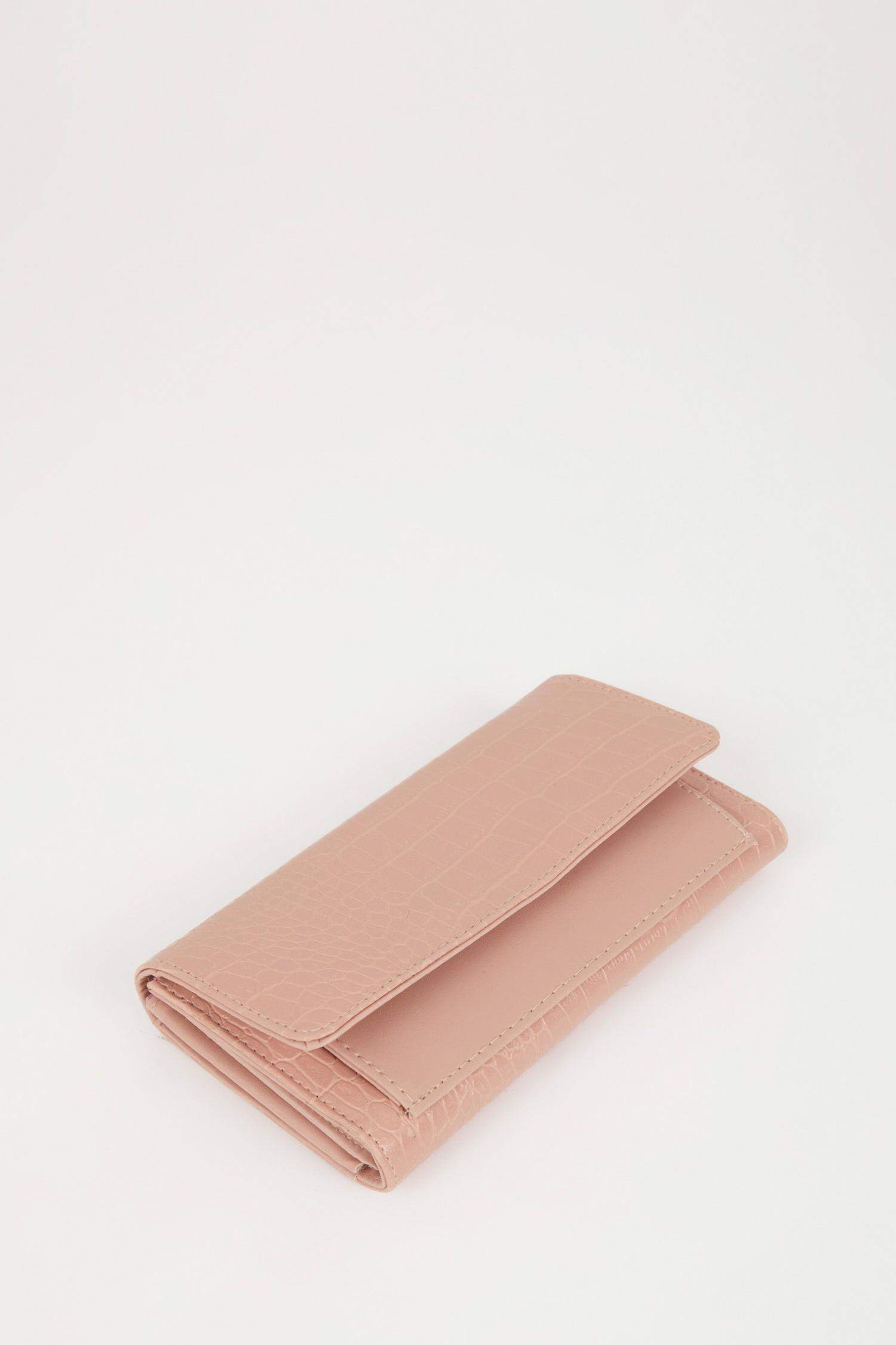 Portefeuille en simili cuir à motif crocodile pour femme