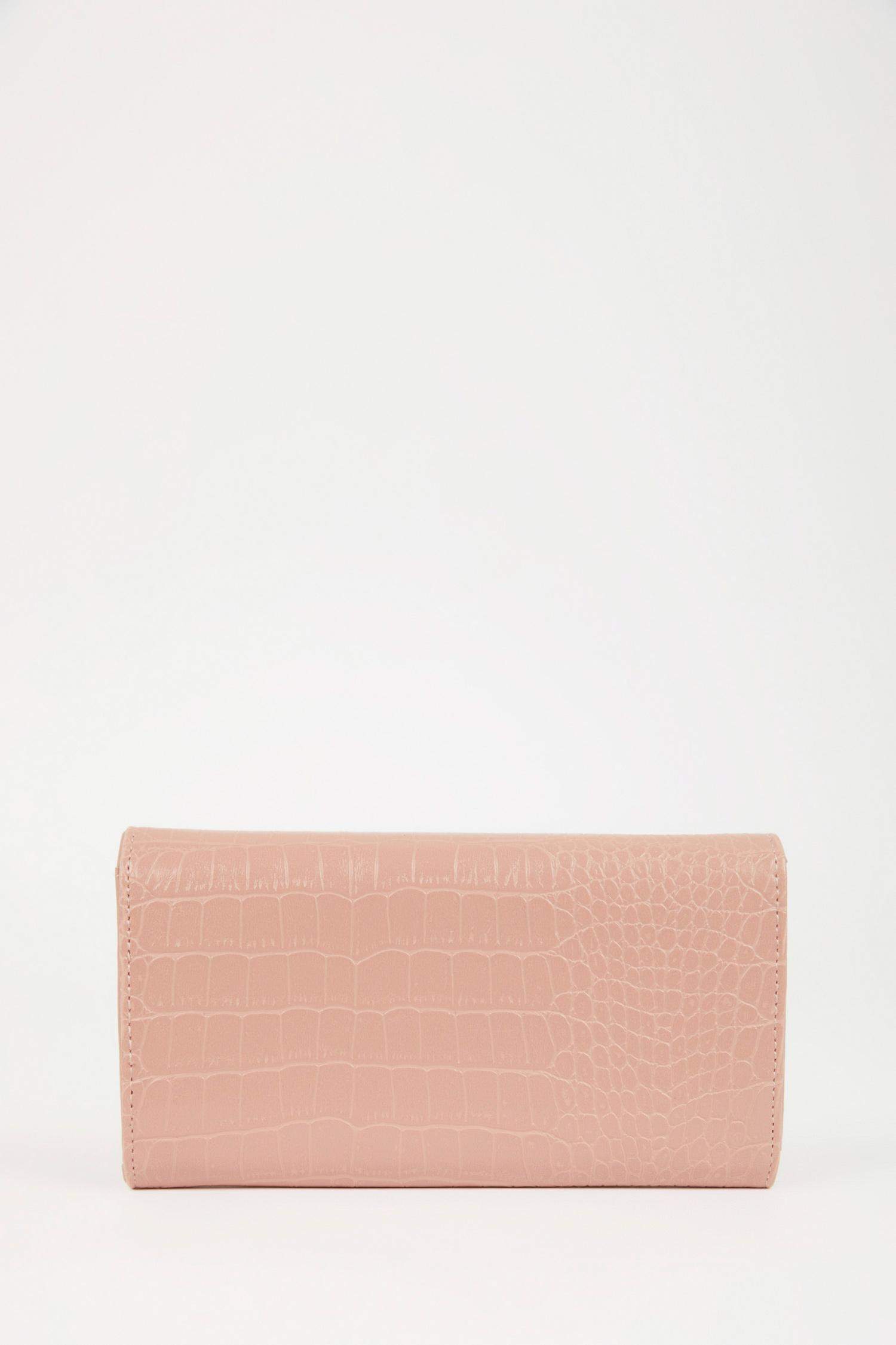 Portefeuille en simili cuir à motif crocodile pour femme