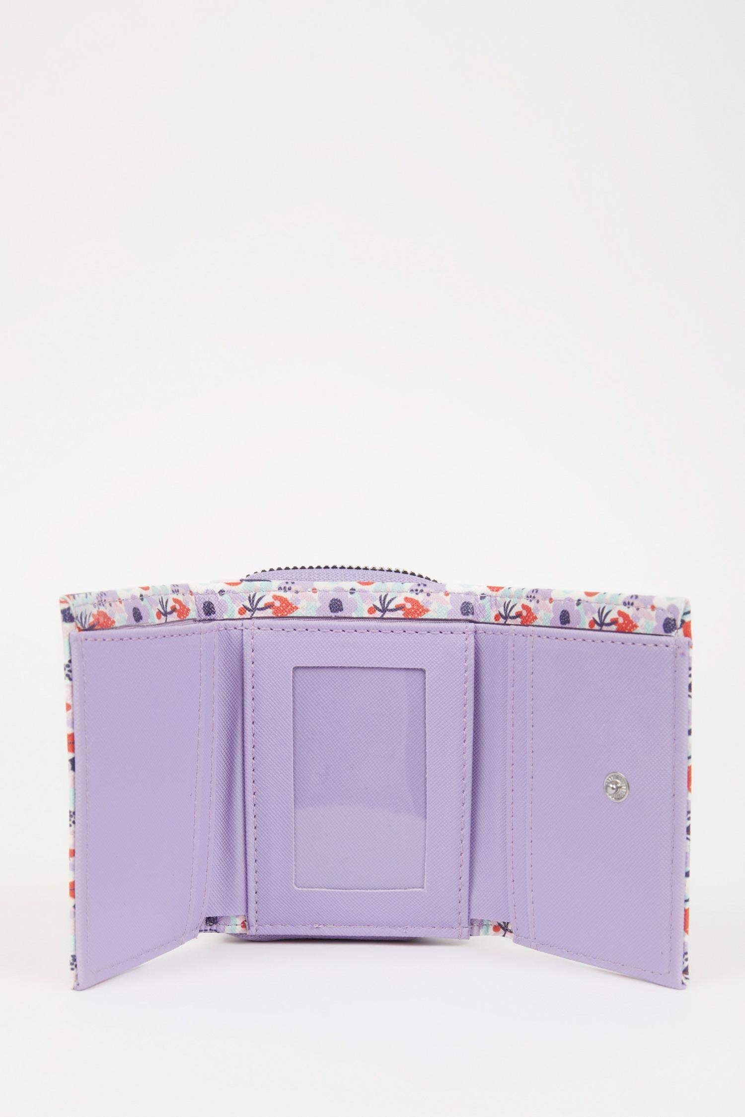 Kadın Çiçek Desenli Suni Deri Cüzdan