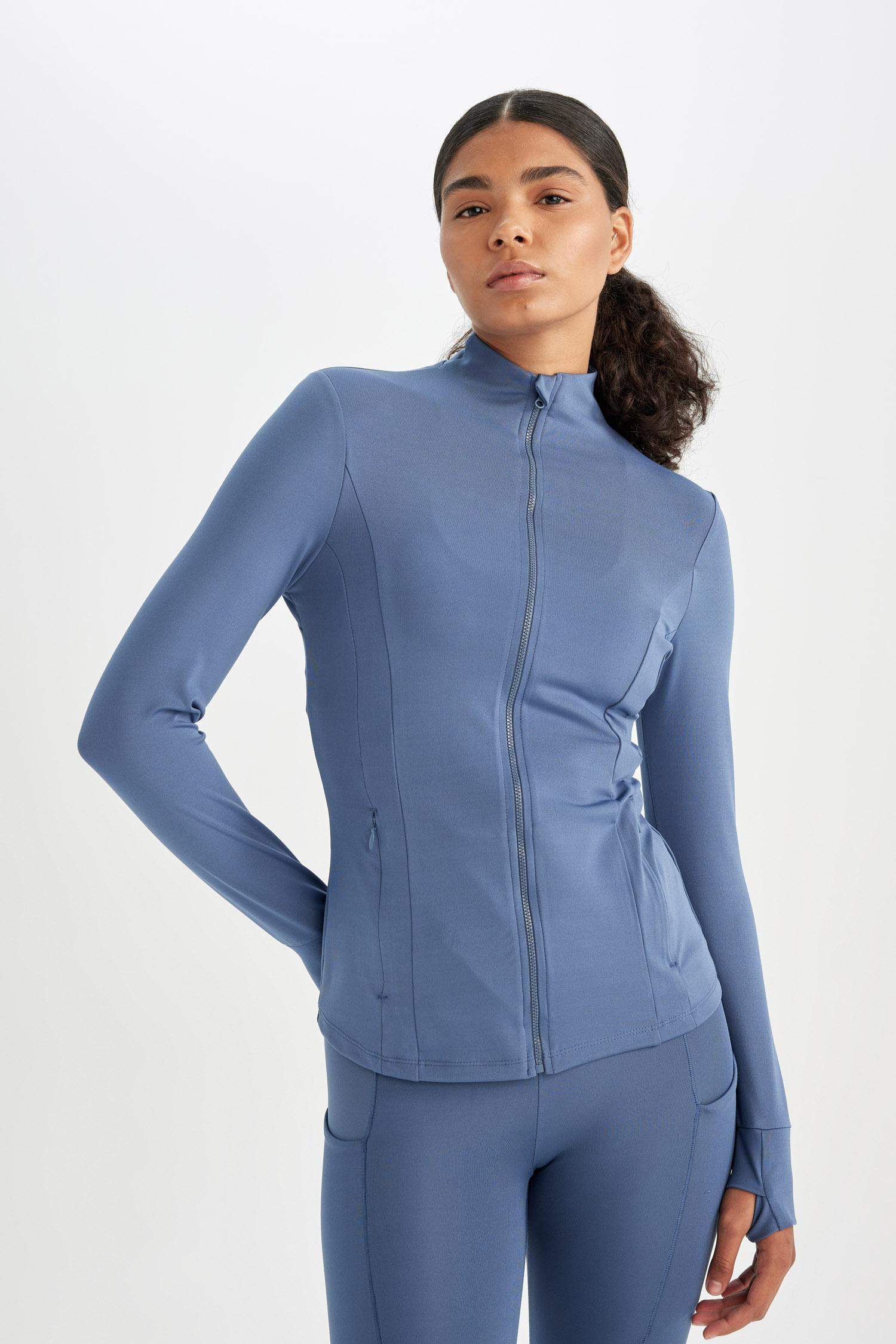 DeFactoFit Slim Fit Zippered Cardigan