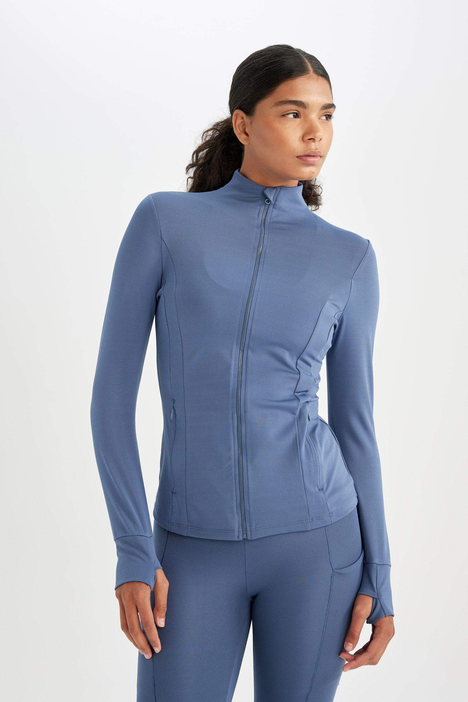 DeFactoFit Slim Fit Zippered Cardigan