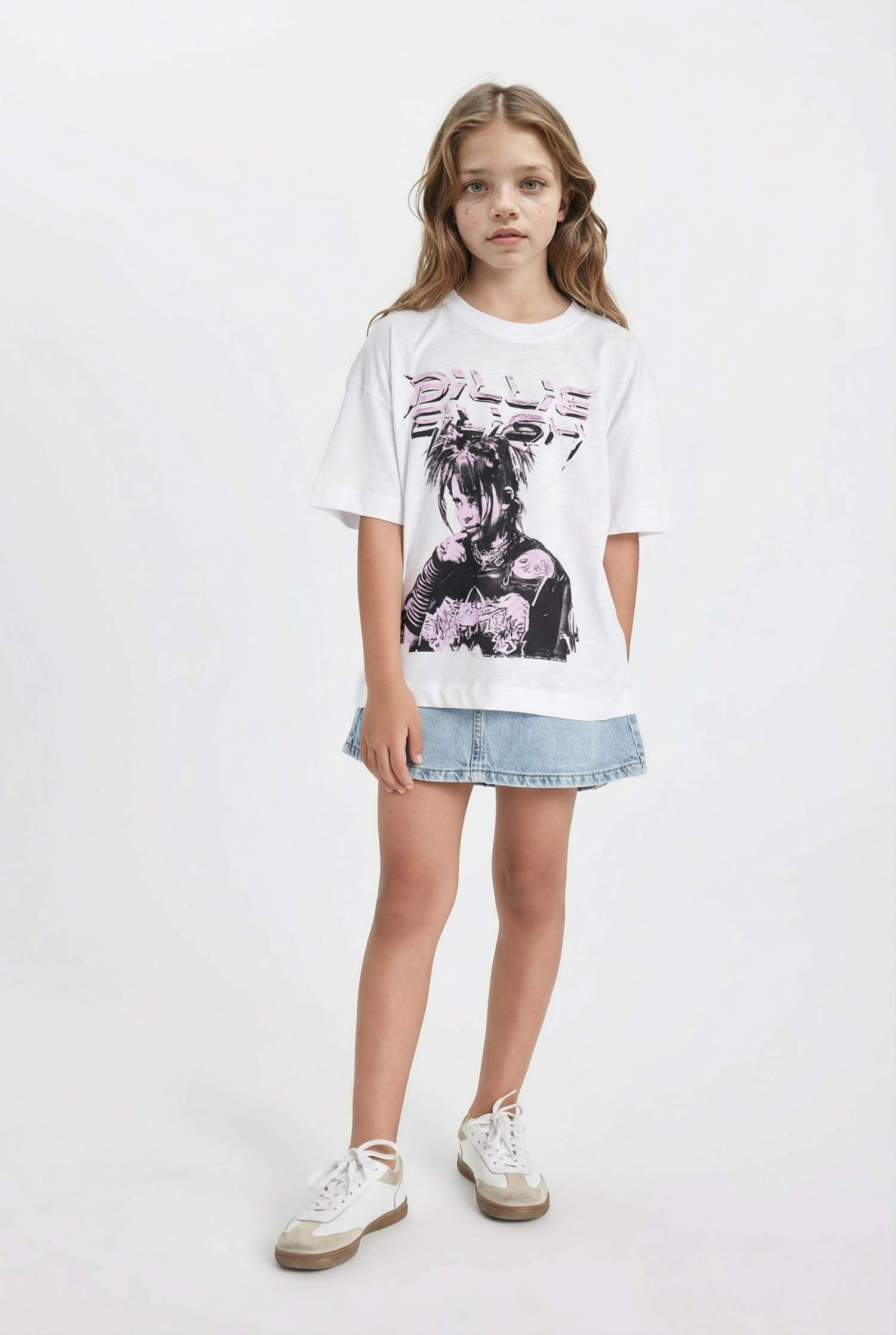 Girl Billie Eilish Relax Fit Crew Neck Short Sleeve T-Shirt