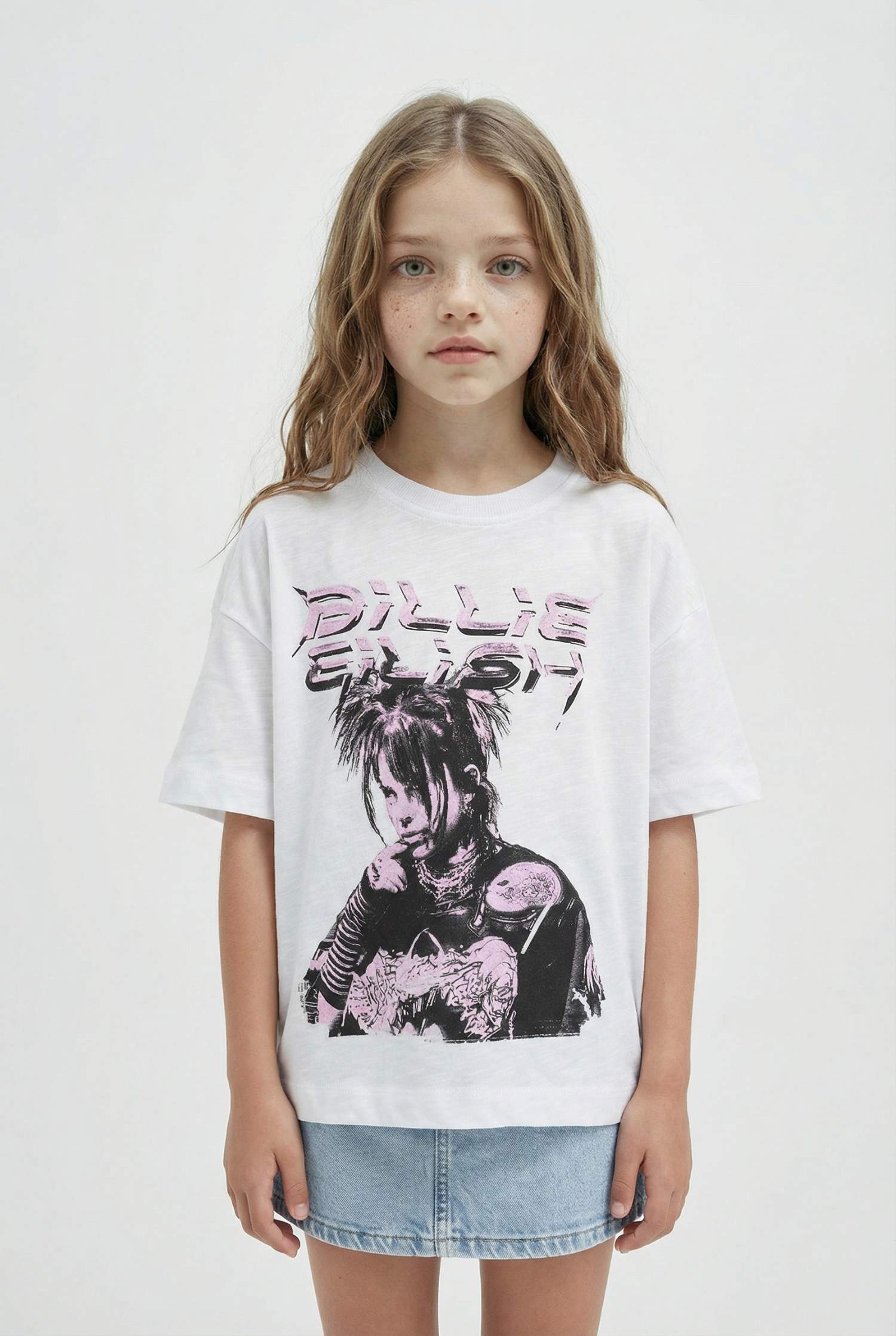 Girl Billie Eilish Relax Fit Crew Neck Short Sleeve T-Shirt