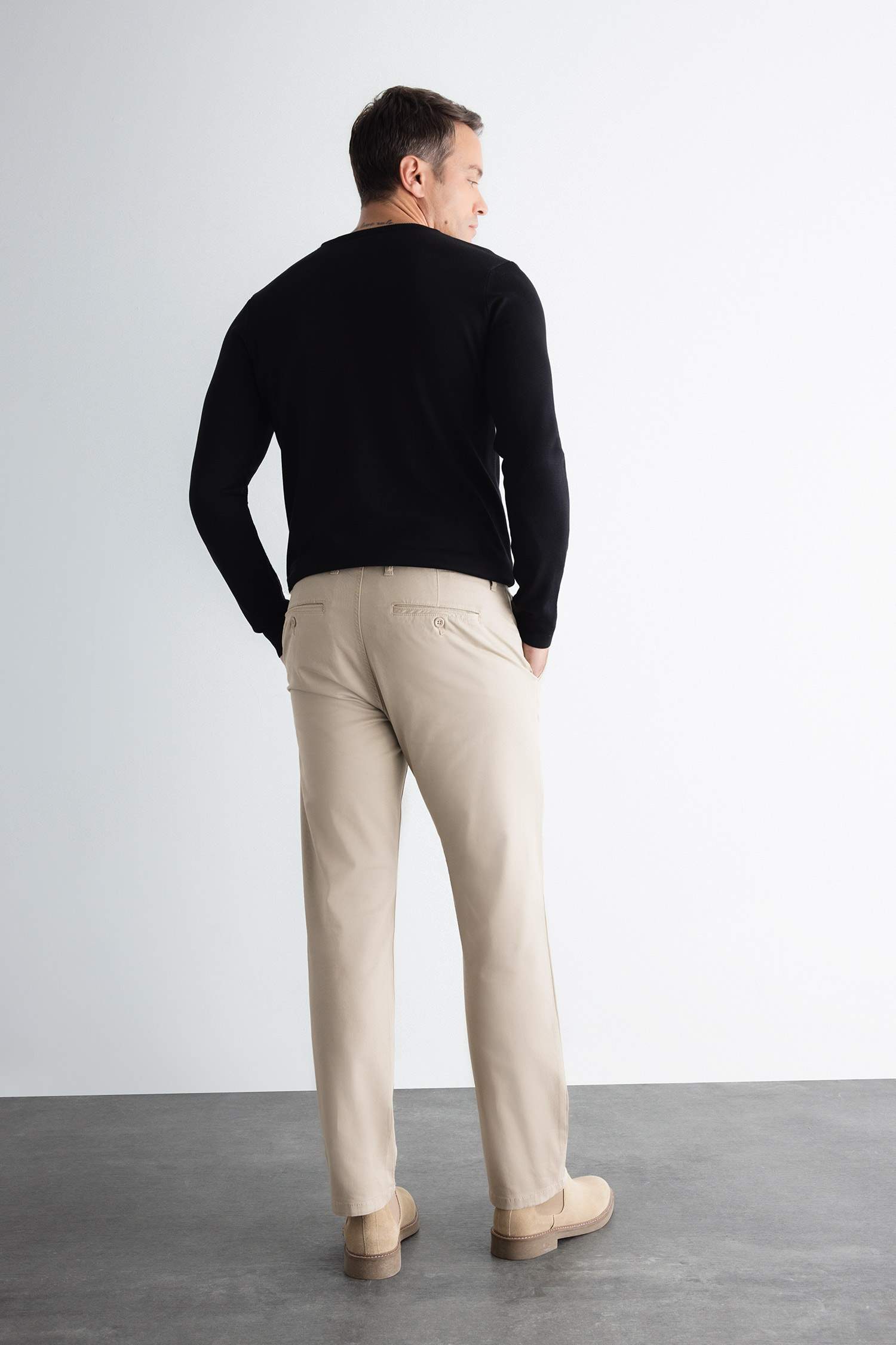 Kanvas Chino Pantolon Normal Kesim 4 Cepli Pamuklu Esnek Düz Paça