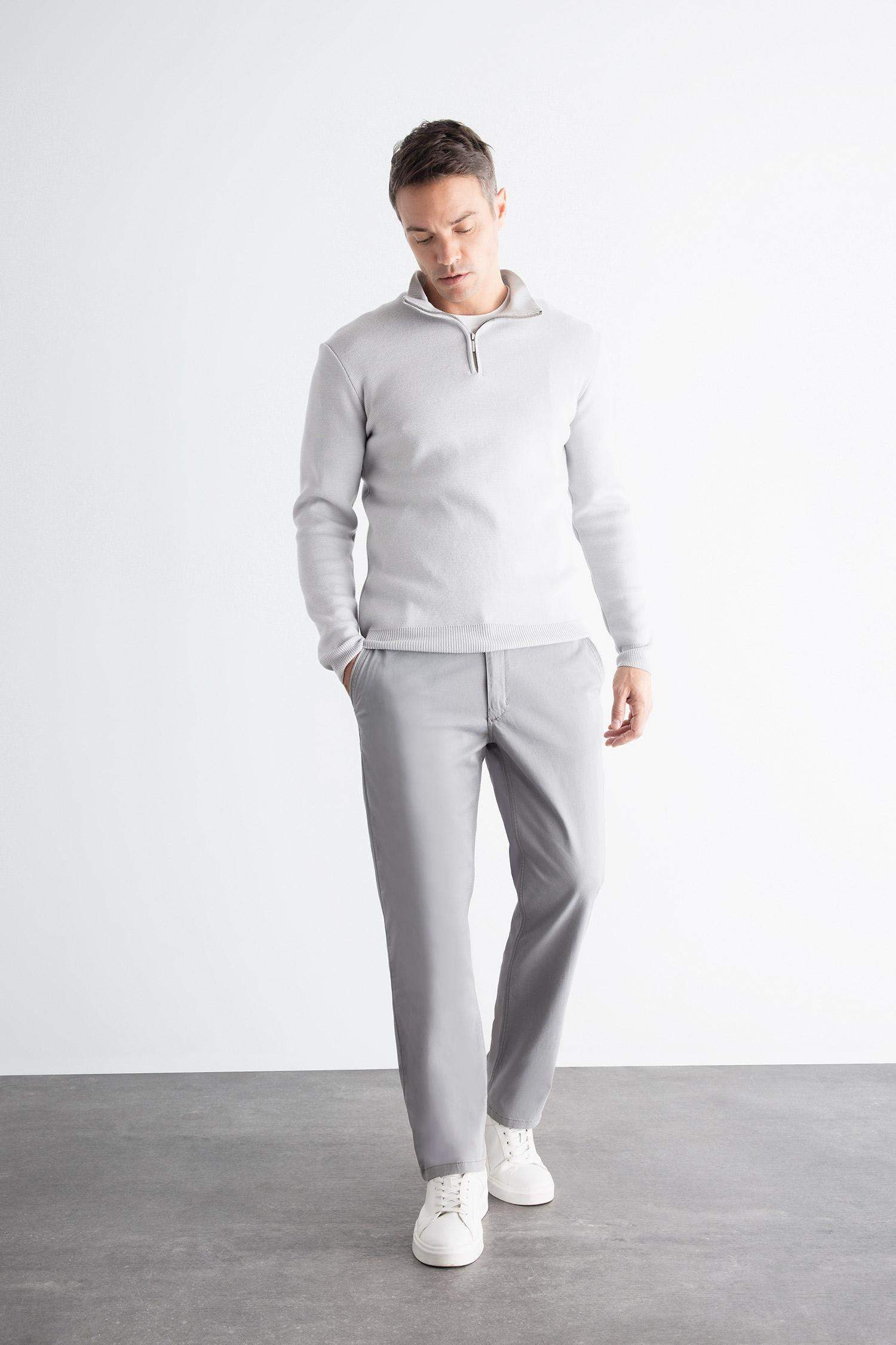 Straight Leg Canvas Chino Pants