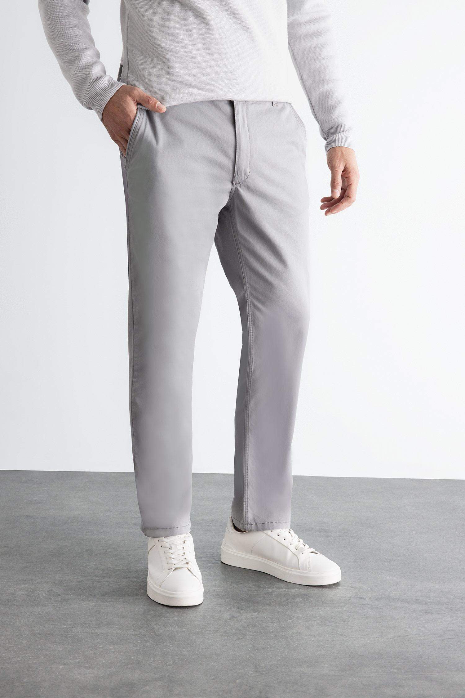 Straight Leg Canvas Chino Pants
