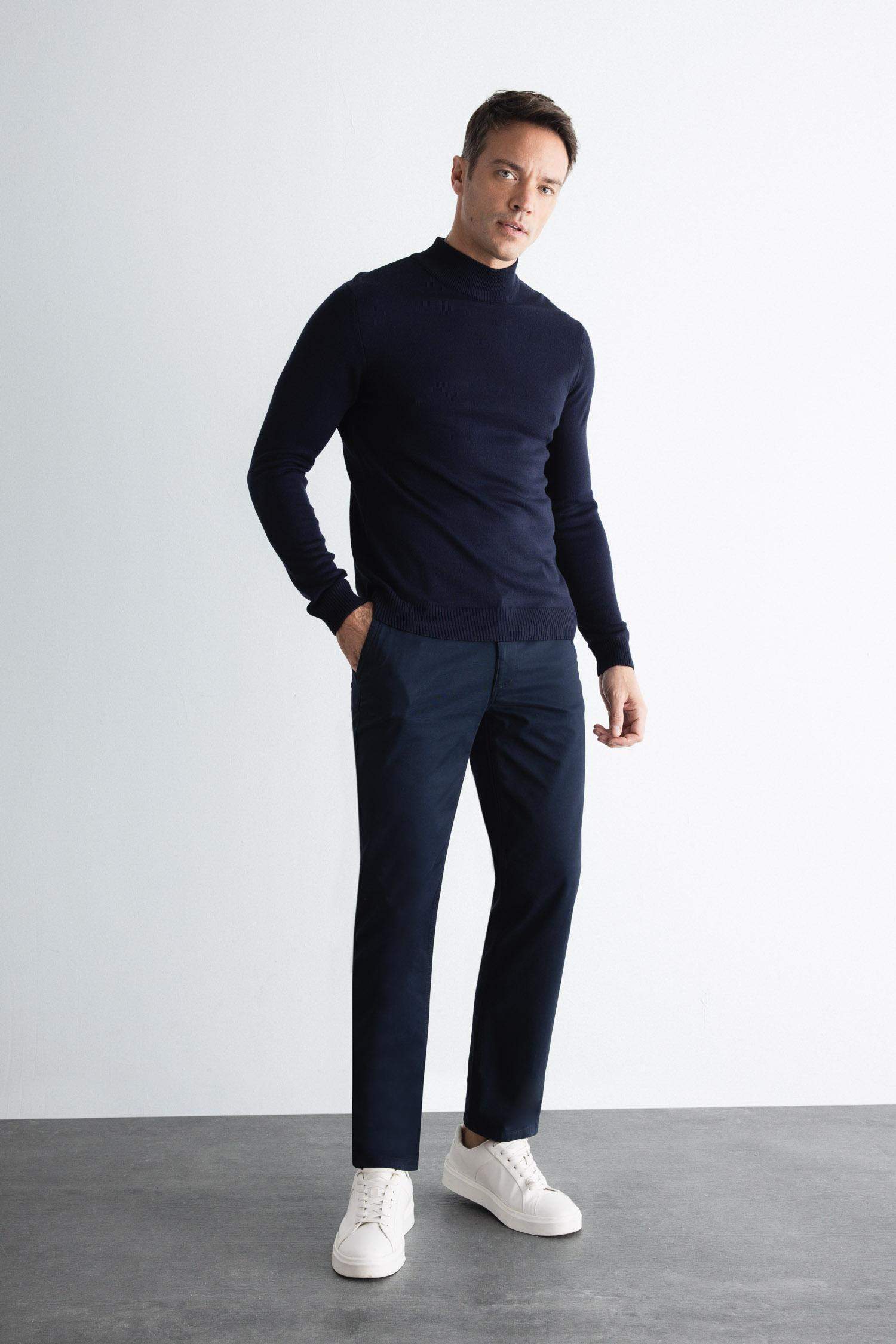 Kanvas Chino Pantolon Normal Kesim 4 Cepli Pamuklu Esnek Düz Paça