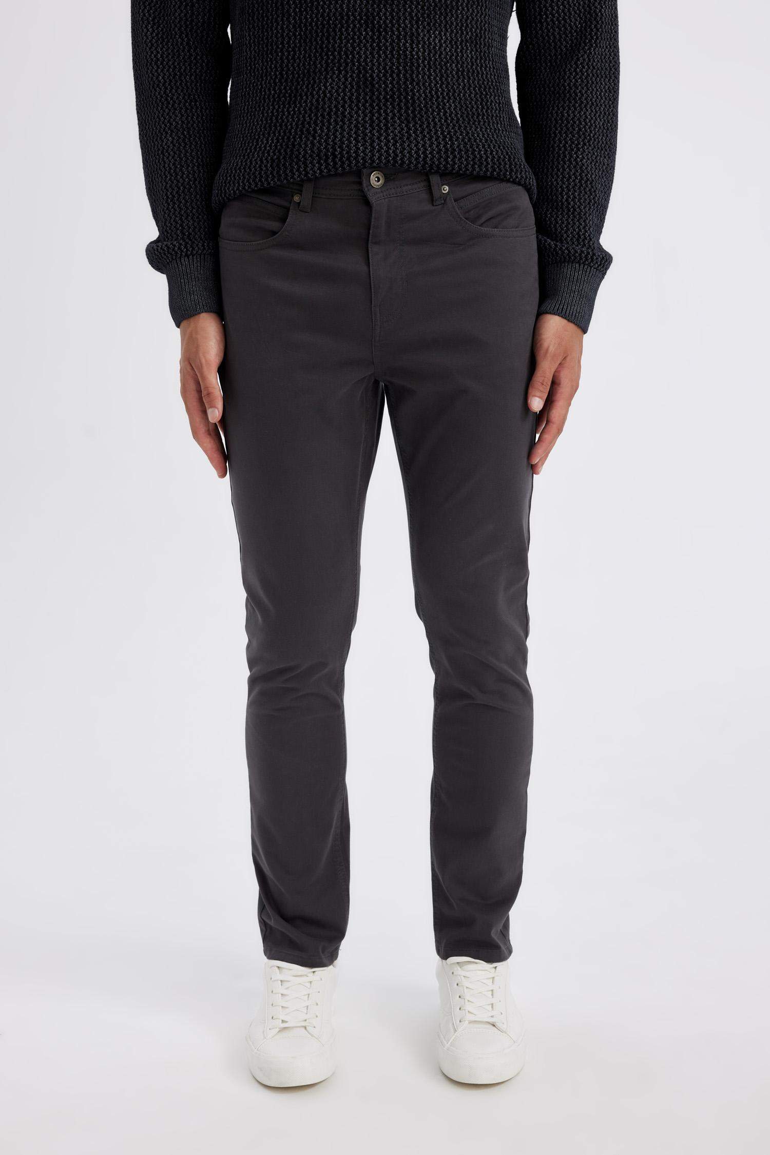 Chino Kanvas Pantolon Slim Fit Dar Kesim Pamuklu Esnek Dar Paça