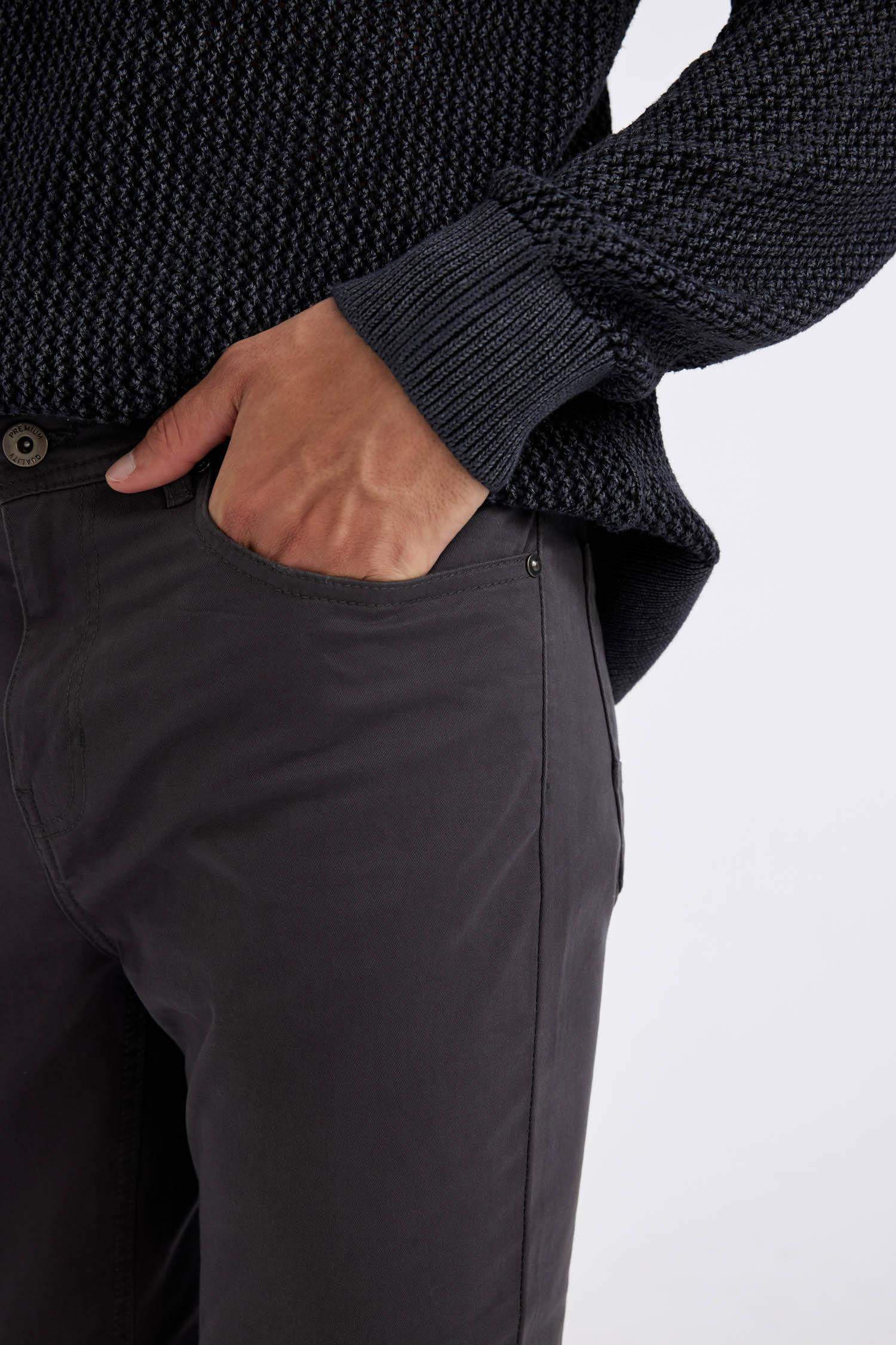 Chino Kanvas Pantolon Slim Fit Dar Kesim Pamuklu Esnek Dar Paça