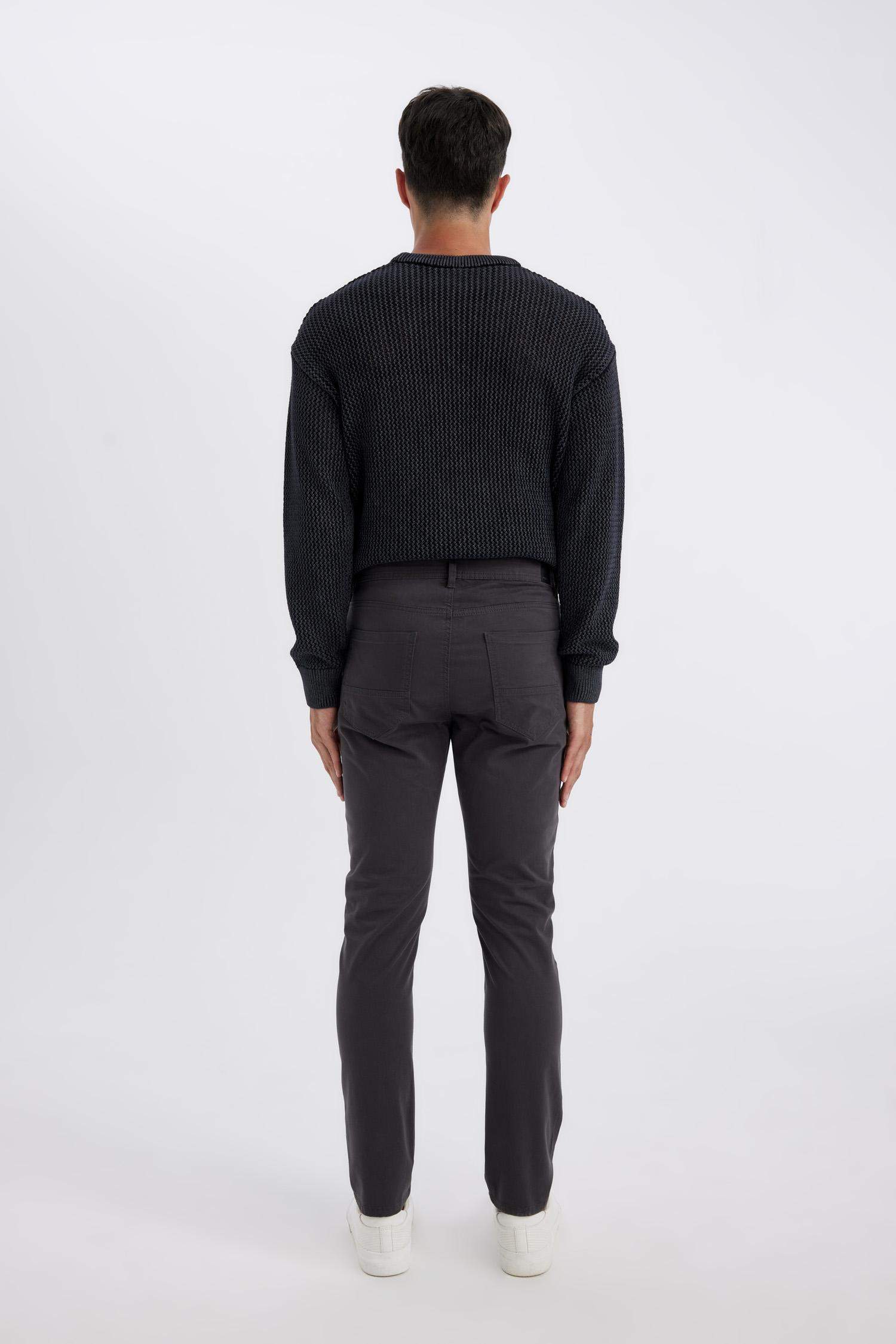 Chino Kanvas Pantolon Slim Fit Dar Kesim Pamuklu Esnek Dar Paça