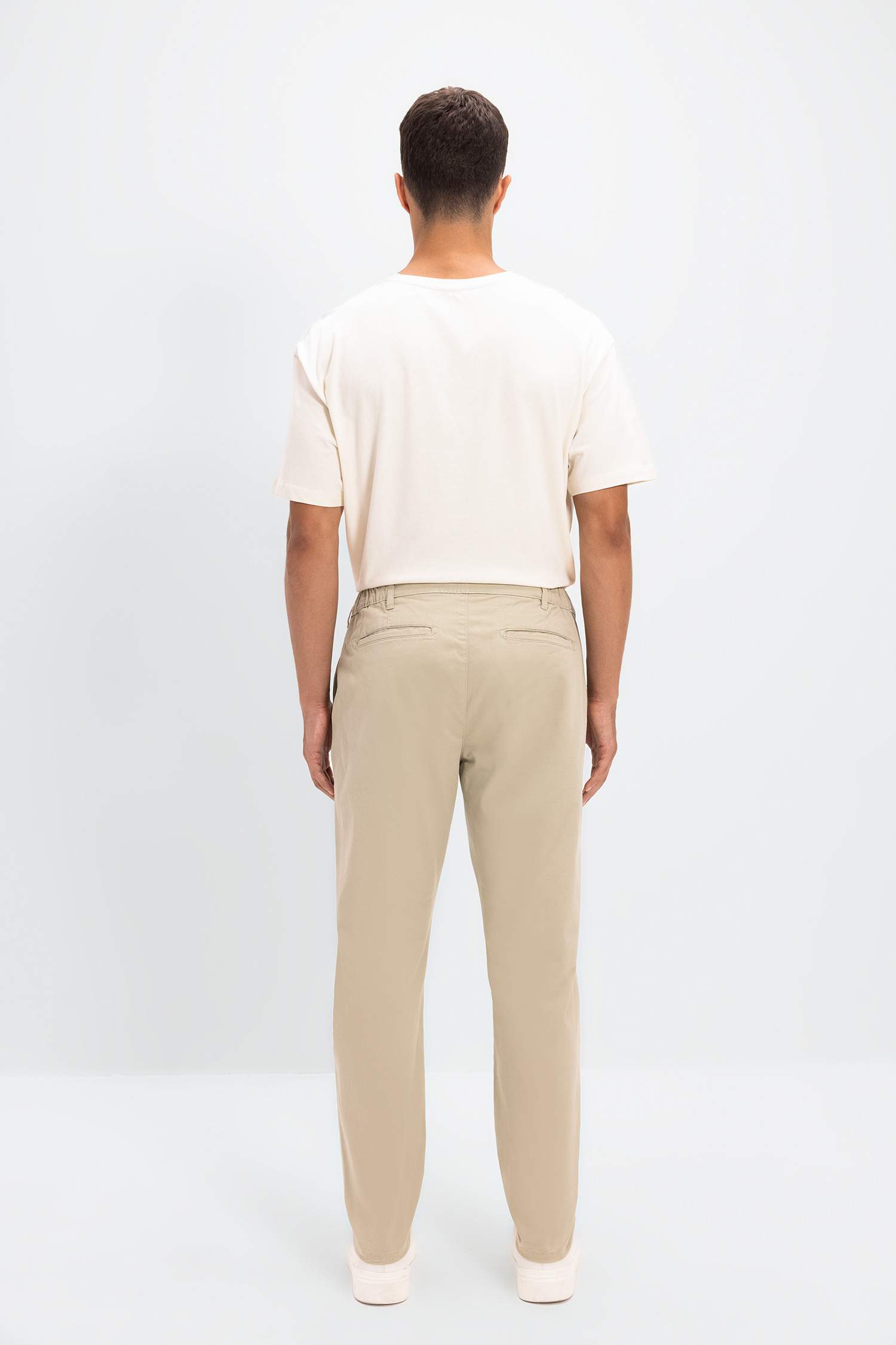 Chino Kanvas Pantolon Tapered Fit Normal Kesim Cepli