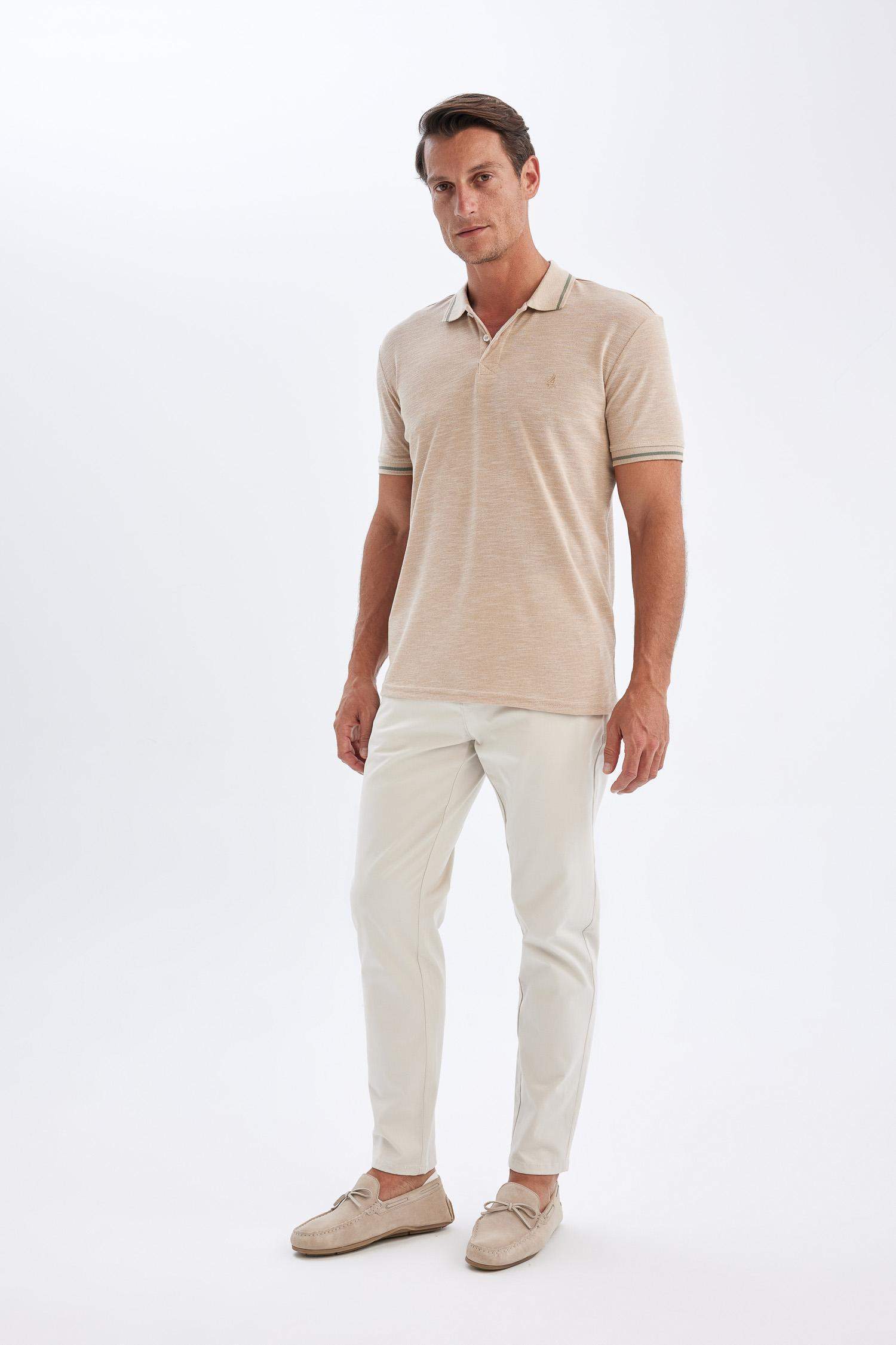 Chino Kanvas Pantolon Tapered Fit Normal Kesim Cepli