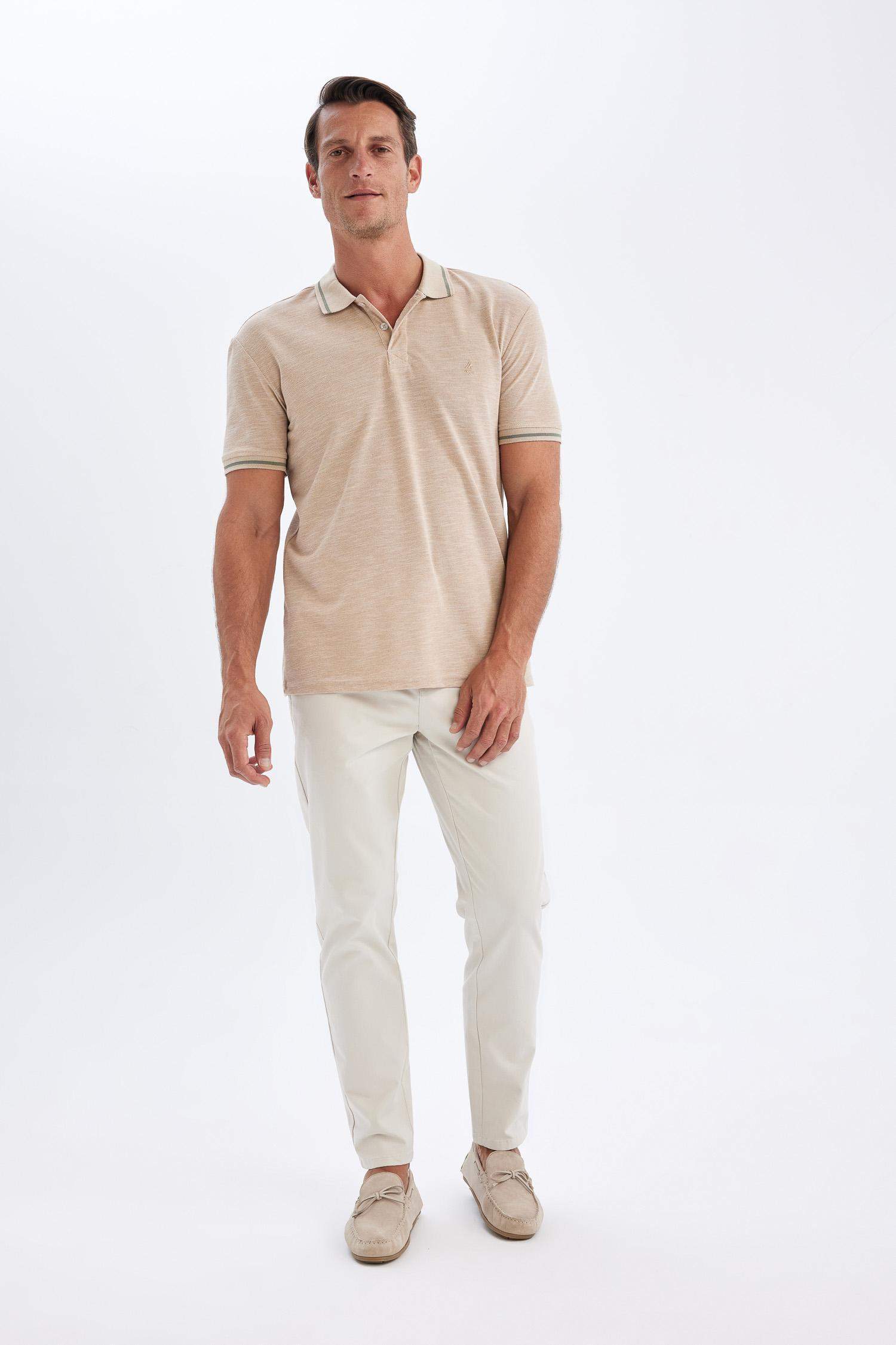 Chino Kanvas Pantolon Tapered Fit Normal Kesim Cepli