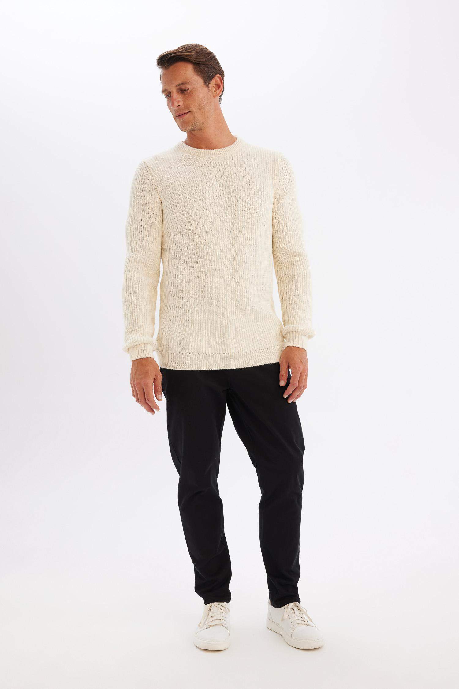 Chino Kanvas Pantolon Tapered Fit Normal Kesim Cepli