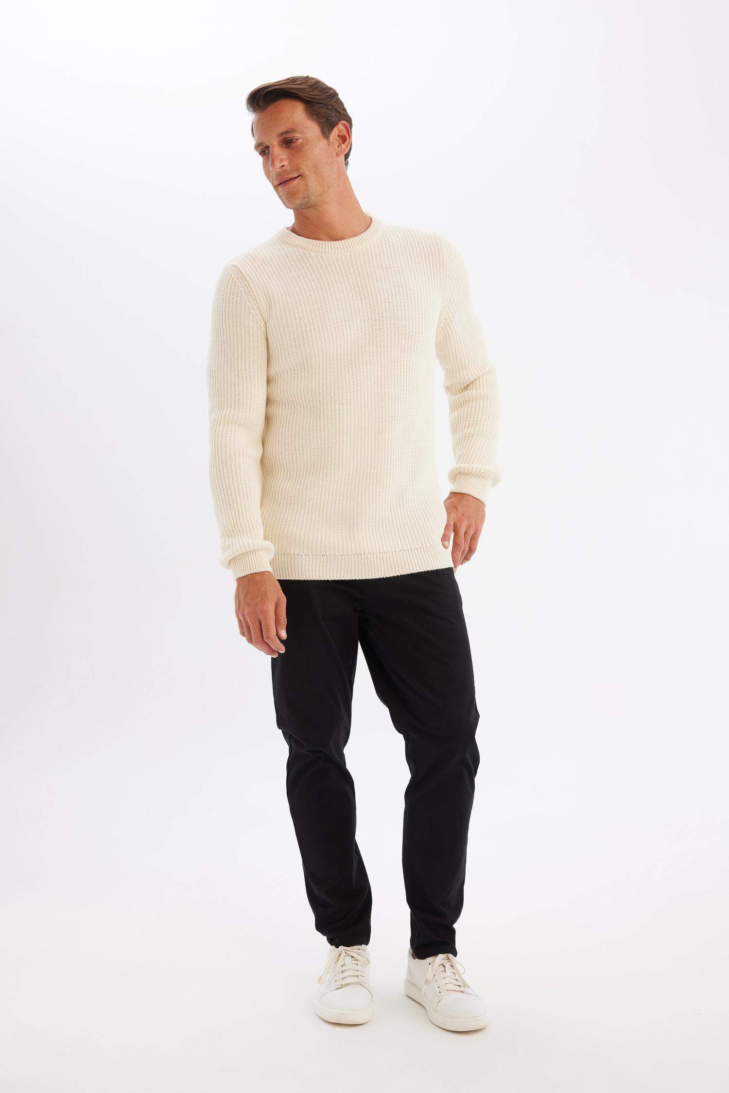 Chino Kanvas Pantolon Tapered Fit Normal Kesim Cepli