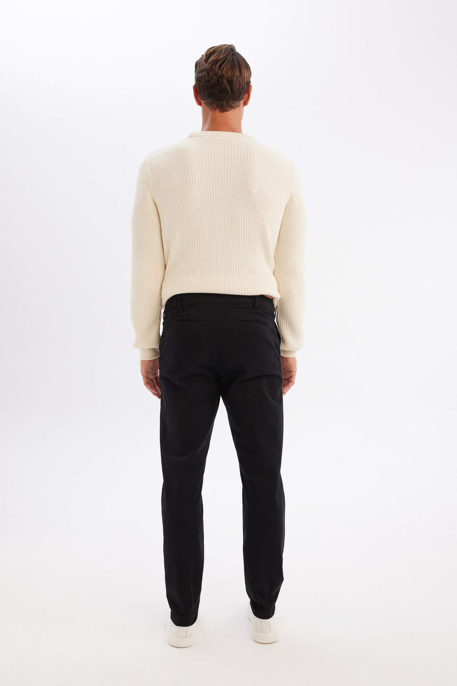 Chino Kanvas Pantolon Tapered Fit Normal Kesim Cepli