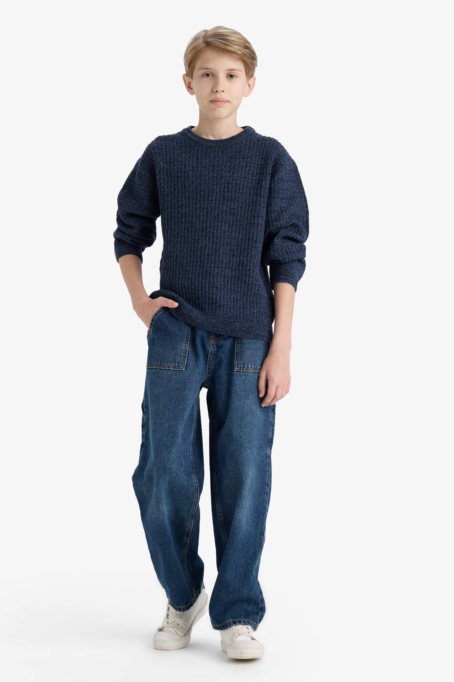 Erkek Çocuk Bisiklet Yaka Triko Kazak