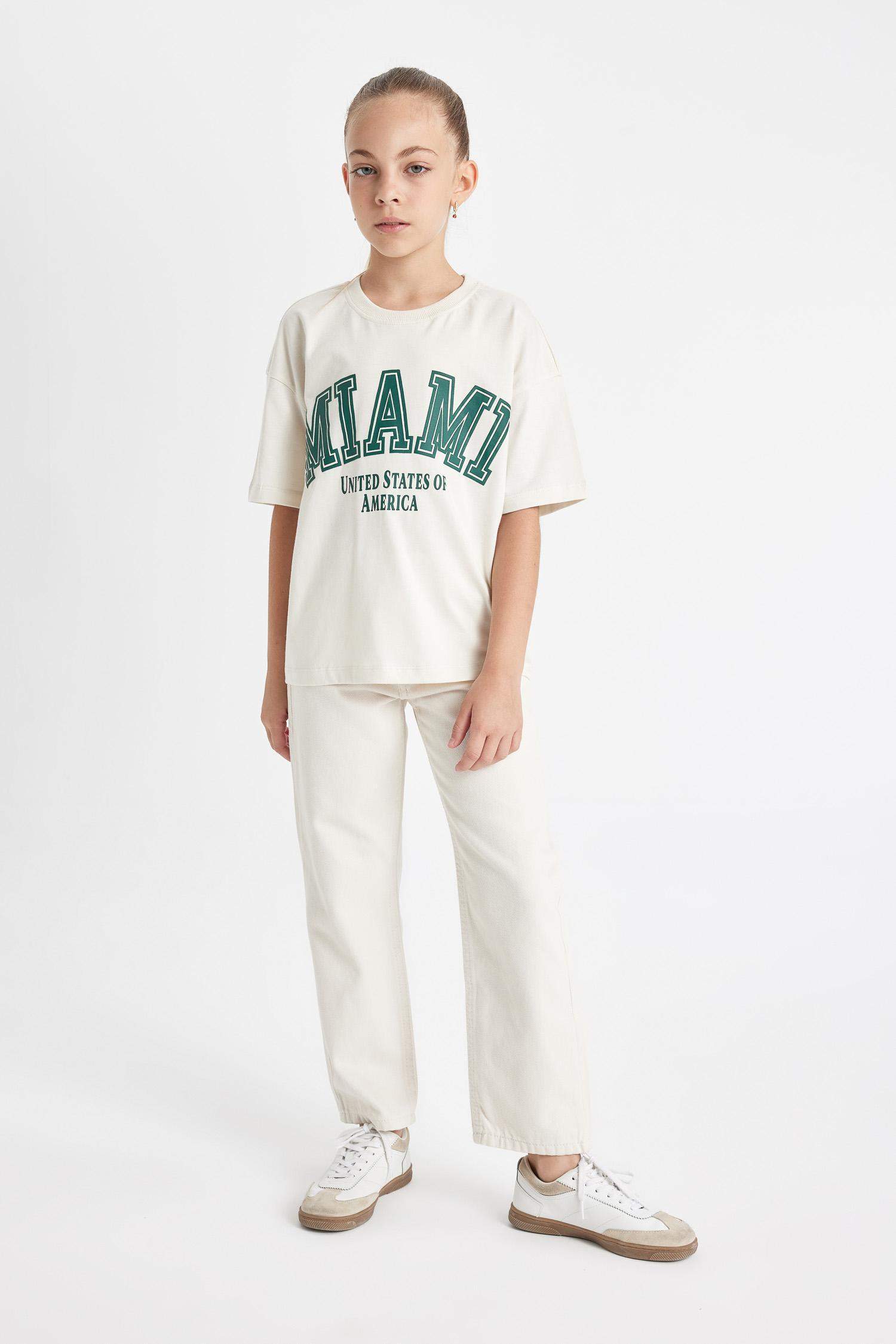 Брюки прямого кроя из хлопка для девочек, Школьная коллекция