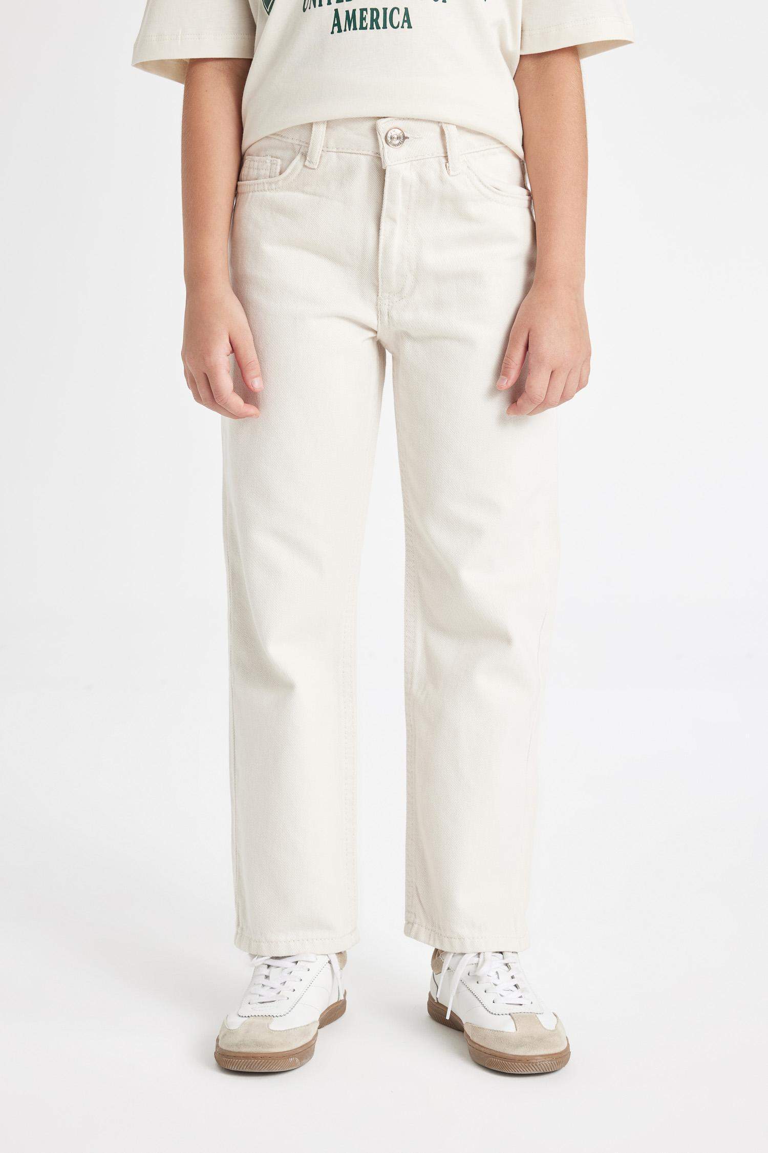 Брюки прямого кроя из хлопка для девочек, Школьная коллекция